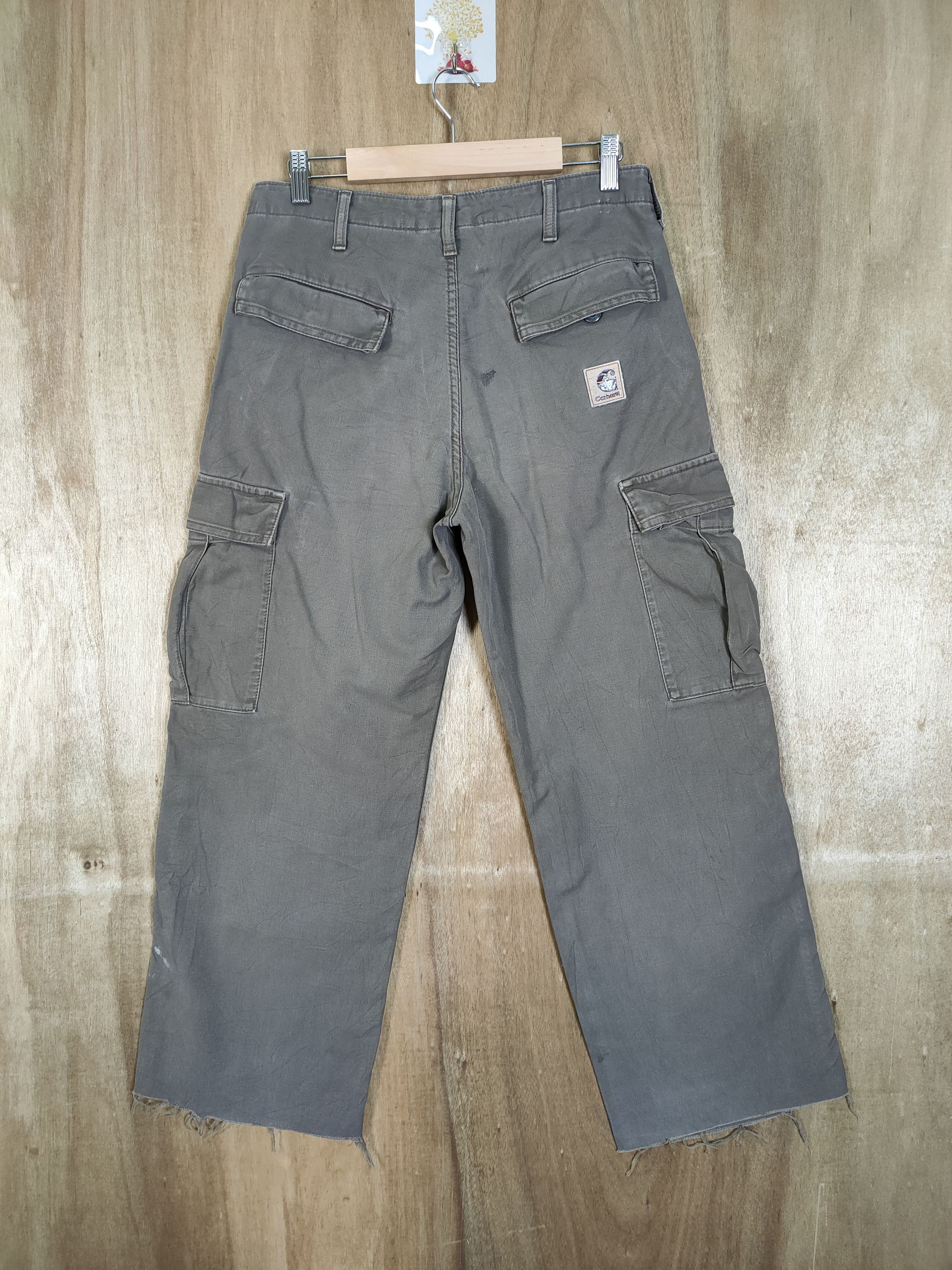 Carhartt × Vintage CARHARTT FADED BROWN STAIN WORKWEAR CARGO PANTS Size US 30 / EU 46 - 6 Thumbnail