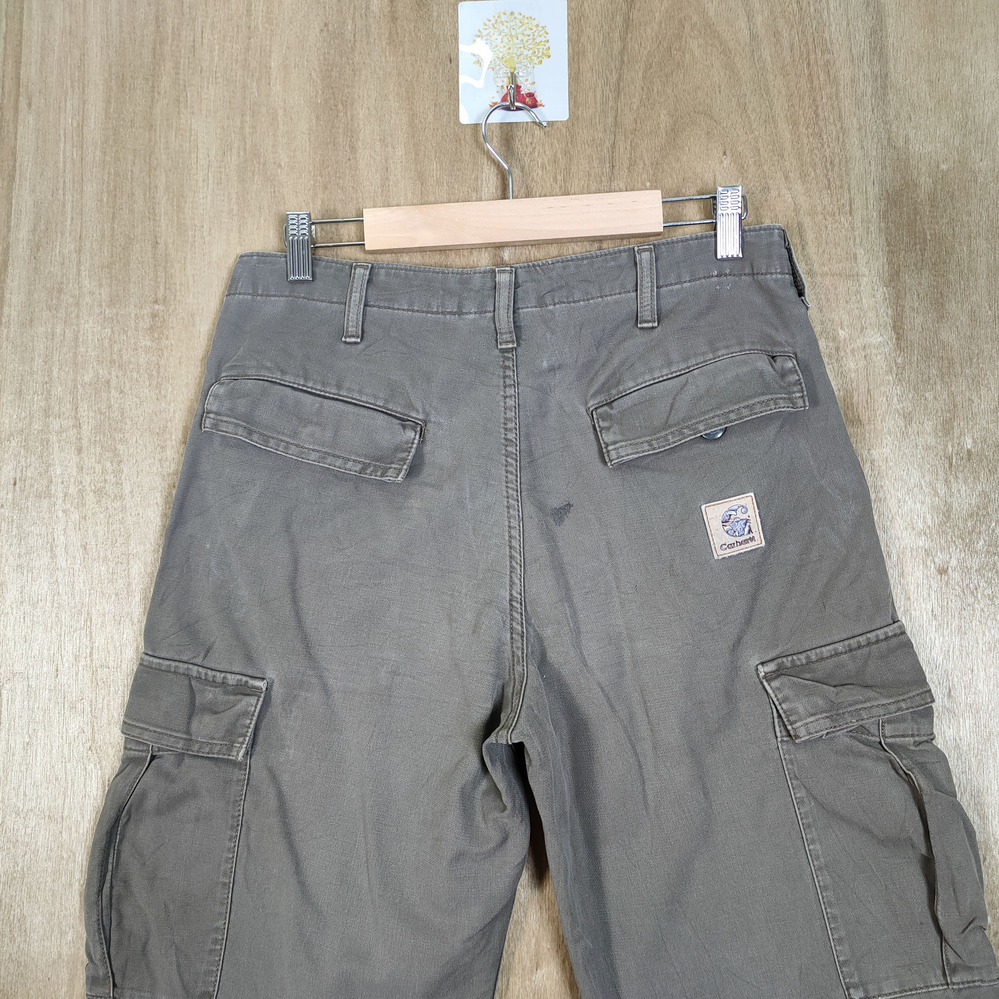 Carhartt × Vintage CARHARTT FADED BROWN STAIN WORKWEAR CARGO PANTS Size US 30 / EU 46 - 8 Thumbnail