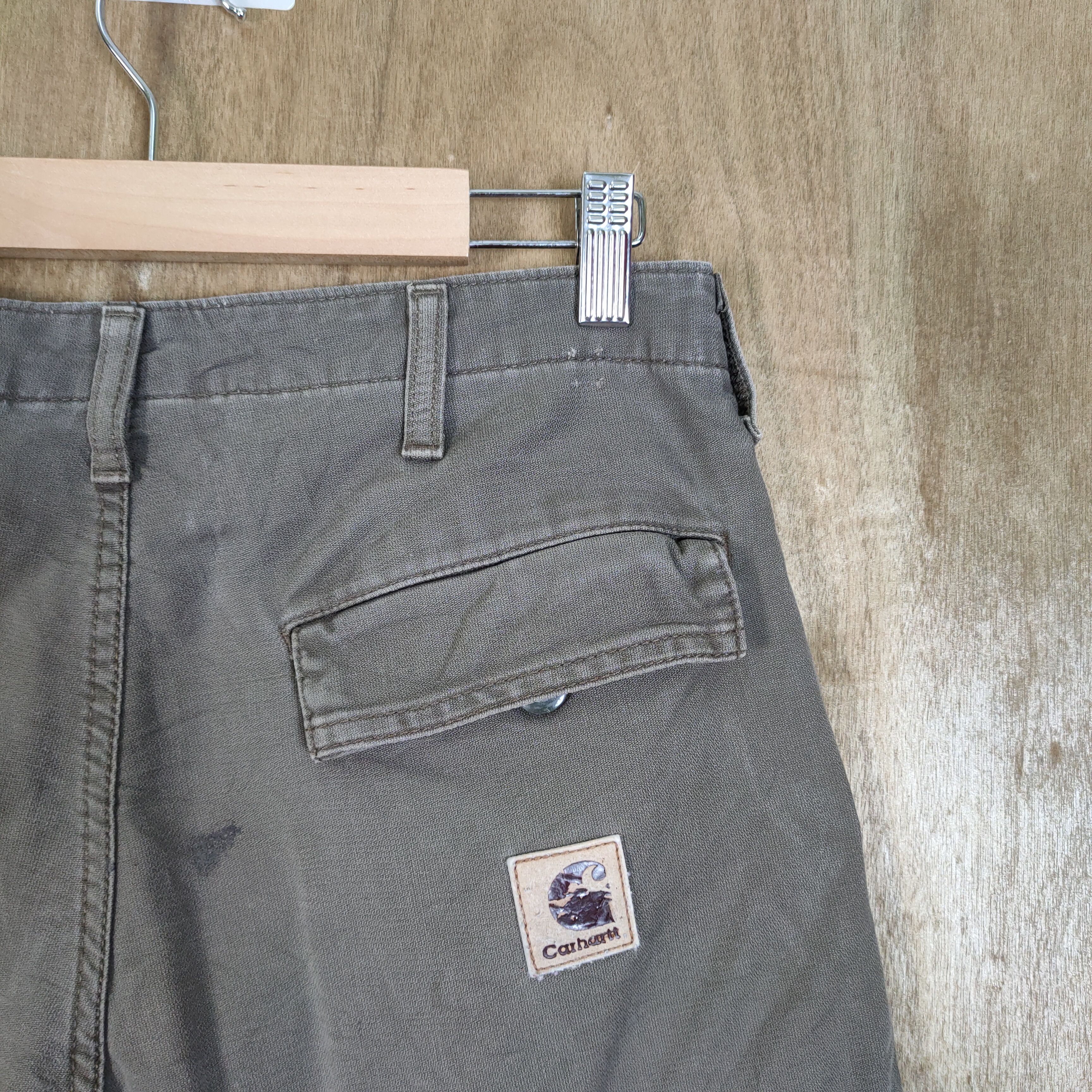 Carhartt × Vintage CARHARTT FADED BROWN STAIN WORKWEAR CARGO PANTS Size US 30 / EU 46 - 11 Thumbnail