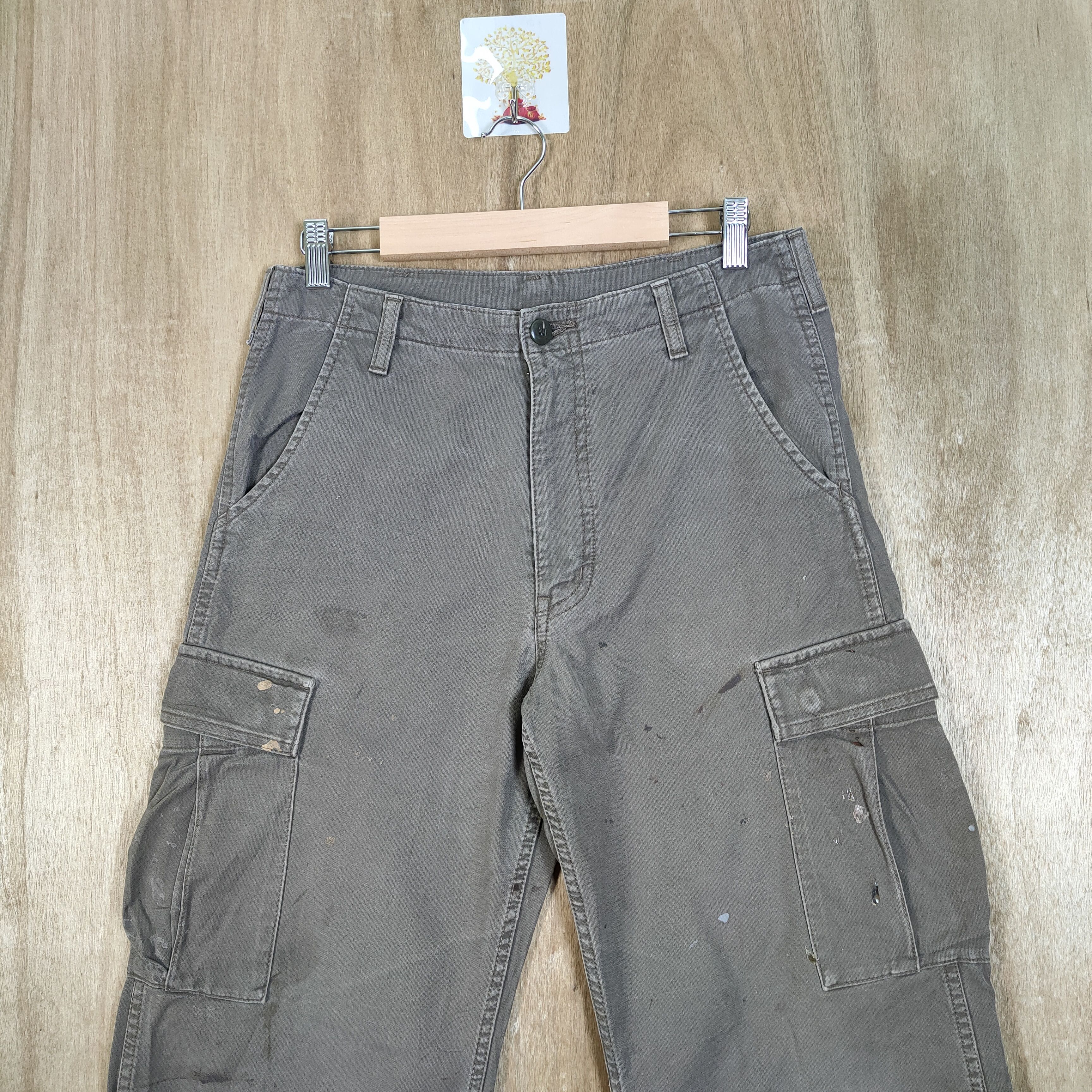 Carhartt × Vintage CARHARTT FADED BROWN STAIN WORKWEAR CARGO PANTS Size US 30 / EU 46 - 2 Thumbnail