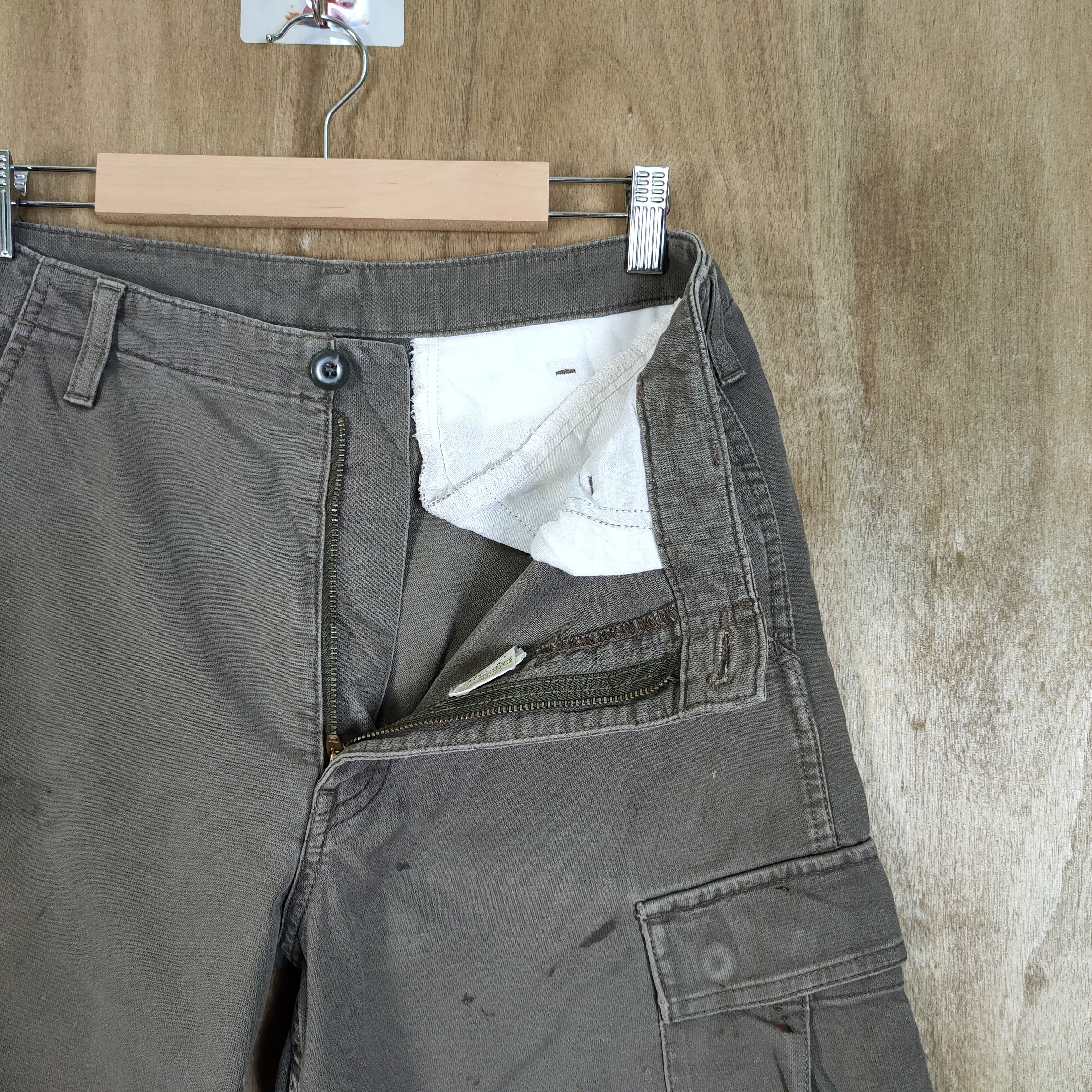 Carhartt × Vintage CARHARTT FADED BROWN STAIN WORKWEAR CARGO PANTS Size US 30 / EU 46 - 10 Thumbnail