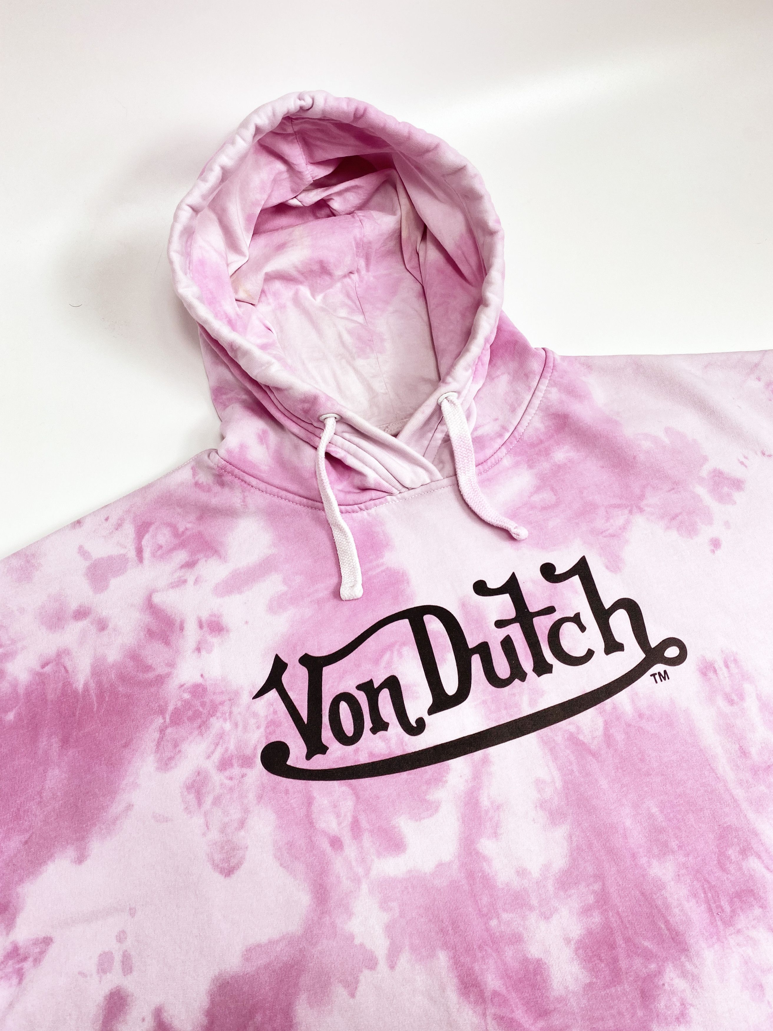 Vintage × Von Dutch Von Dutch Pink Dyed Big Logo Oversized Hoodie Size US M / EU 48-50 / 2 - 2 Thumbnail