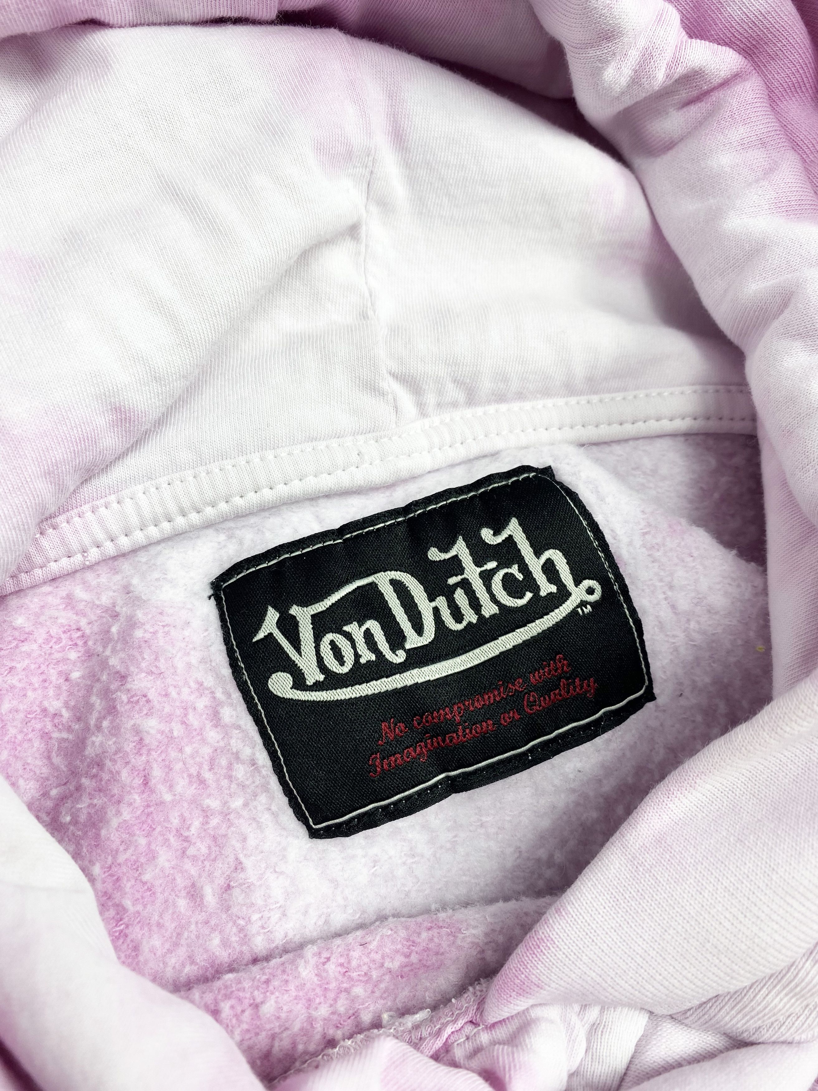 Vintage × Von Dutch Von Dutch Pink Dyed Big Logo Oversized Hoodie Size US M / EU 48-50 / 2 - 4 Thumbnail