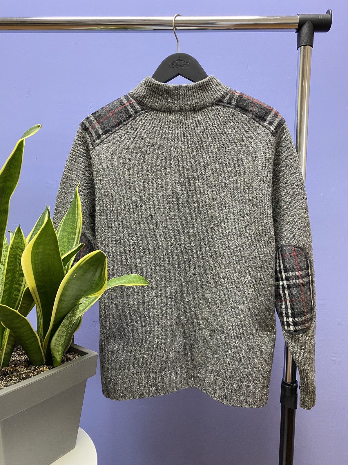 Burberry Burberry Nova Check Sweater Turtleneck Knit Men’s M Grey Size US M / EU 48-50 / 2 - 20 Thumbnail