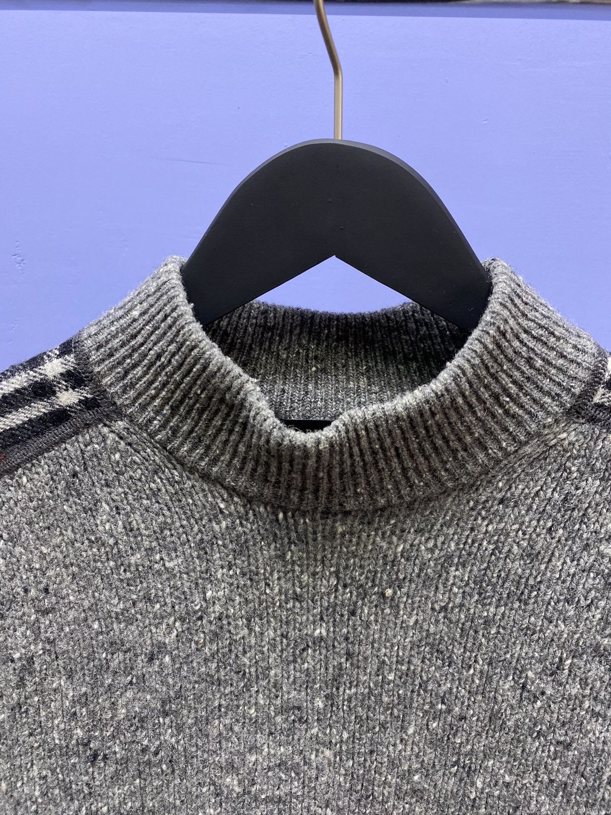 Burberry Burberry Nova Check Sweater Turtleneck Knit Men’s M Grey Size US M / EU 48-50 / 2 - 3 Thumbnail