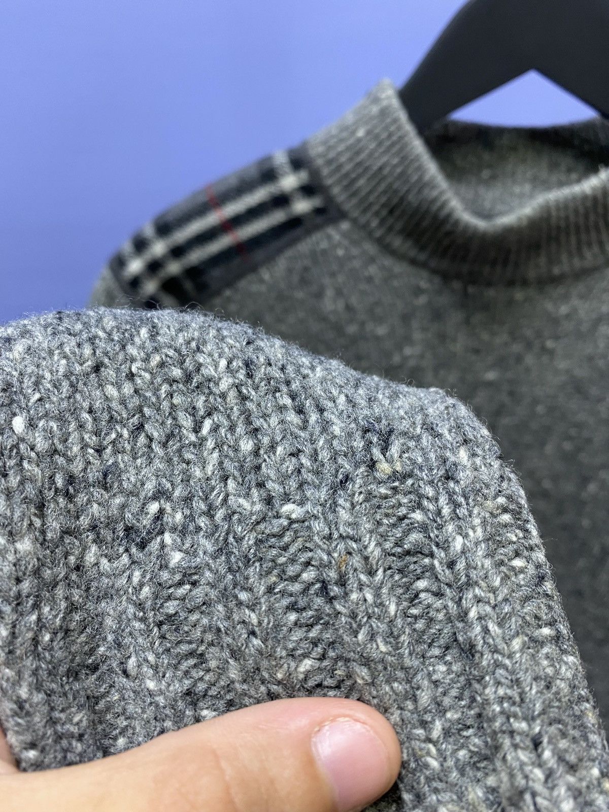 Burberry Burberry Nova Check Sweater Turtleneck Knit Men’s M Grey Size US M / EU 48-50 / 2 - 10 Thumbnail