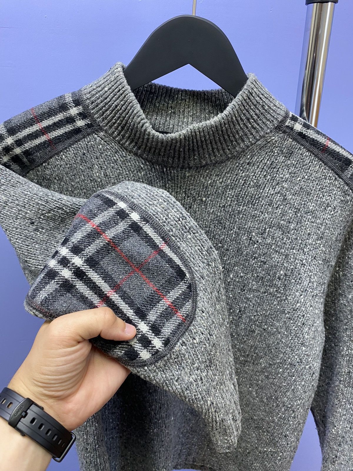Burberry Burberry Nova Check Sweater Turtleneck Knit Men’s M Grey Size US M / EU 48-50 / 2 - 7 Thumbnail