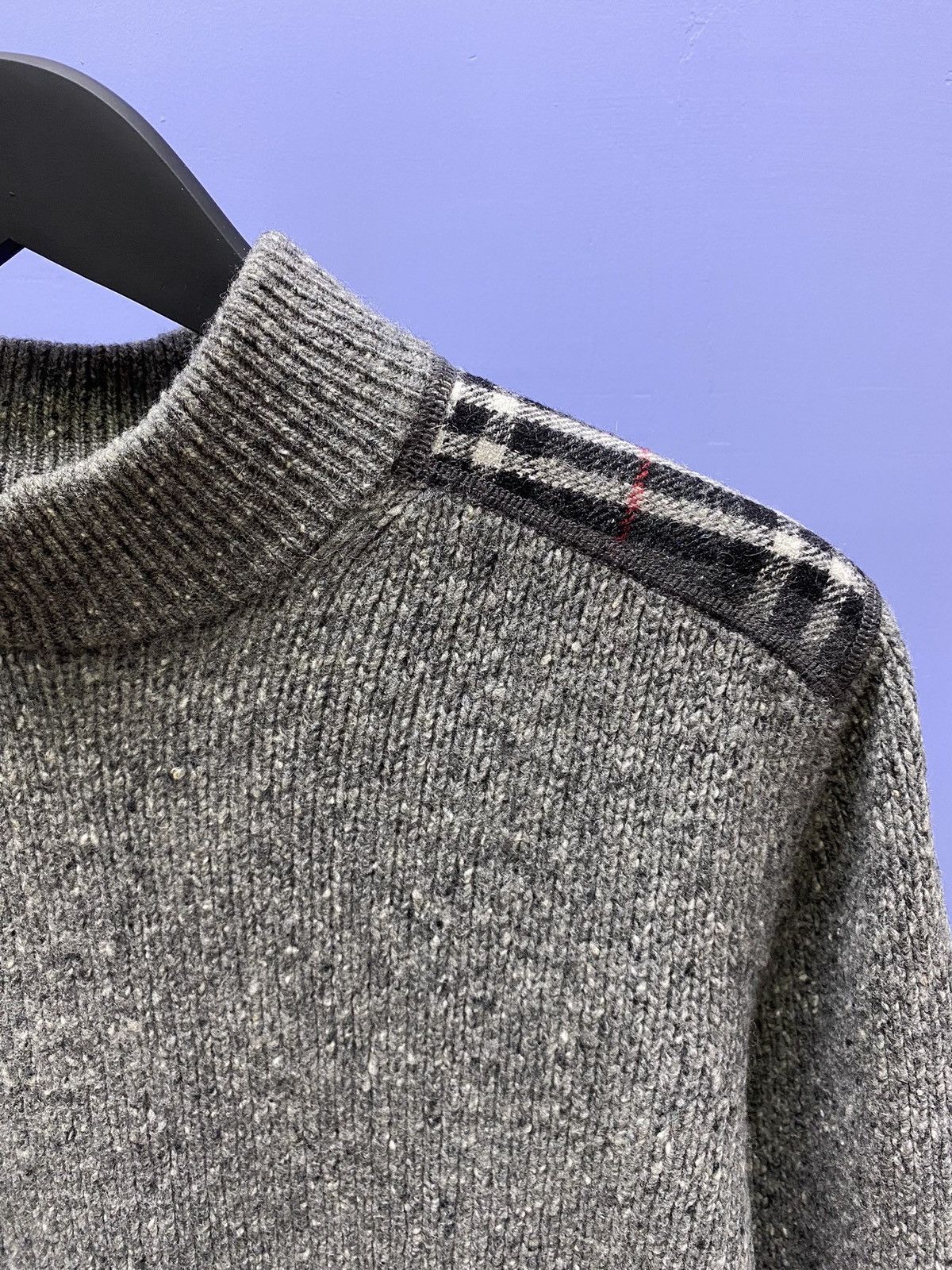 Burberry Burberry Nova Check Sweater Turtleneck Knit Men’s M Grey Size US M / EU 48-50 / 2 - 2 Thumbnail