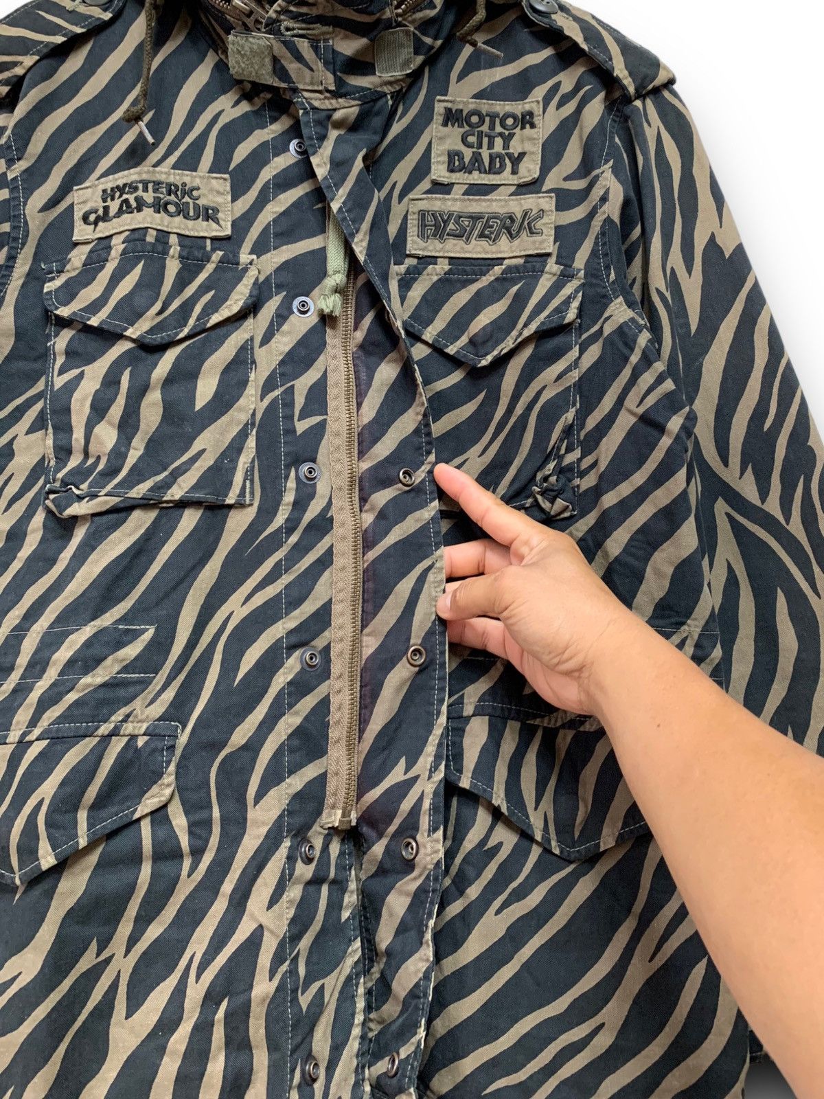 Hysteric Glamour HYSTERIC GLAMOUR MOTOR CITY BABY TIGER STRIPES JACKET HOODIE Size US M / EU 48-50 / 2 - 9 Thumbnail
