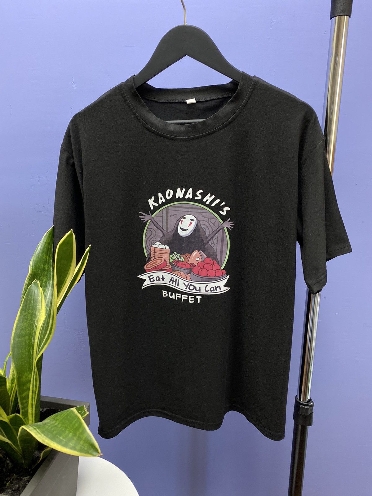 Anime Spirited Away Kaonashi T Shirt Anime Tee Men’s XL Logo Black Size US XL / EU 56 / 4 - 4 Thumbnail