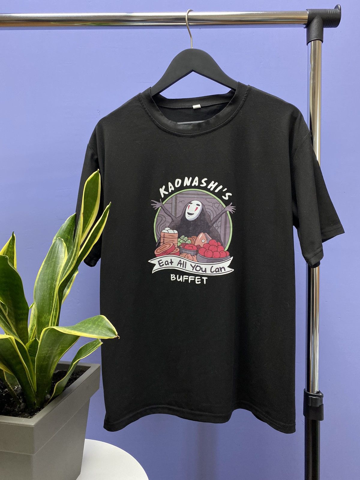 Anime Spirited Away Kaonashi T Shirt Anime Tee Men’s XL Logo Black Size US XL / EU 56 / 4 - 1 Thumbnail