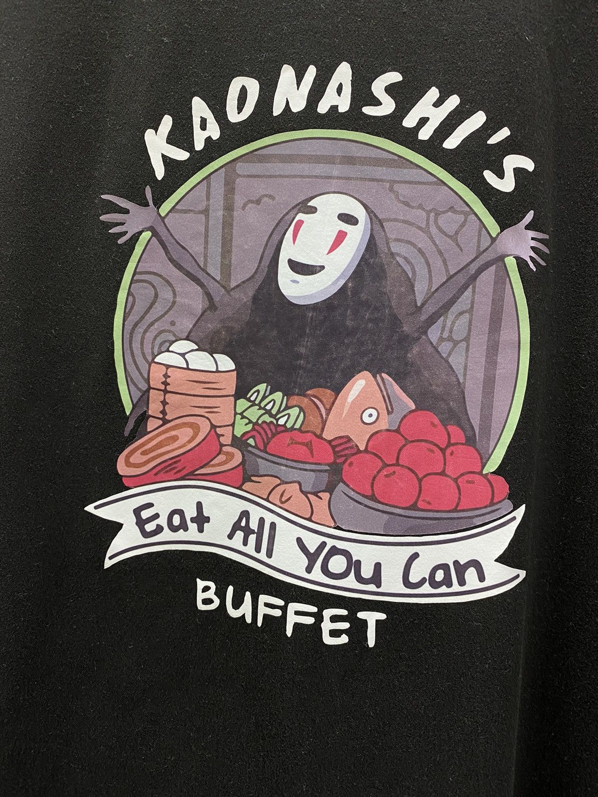 Anime Spirited Away Kaonashi T Shirt Anime Tee Men’s XL Logo Black Size US XL / EU 56 / 4 - 7 Thumbnail