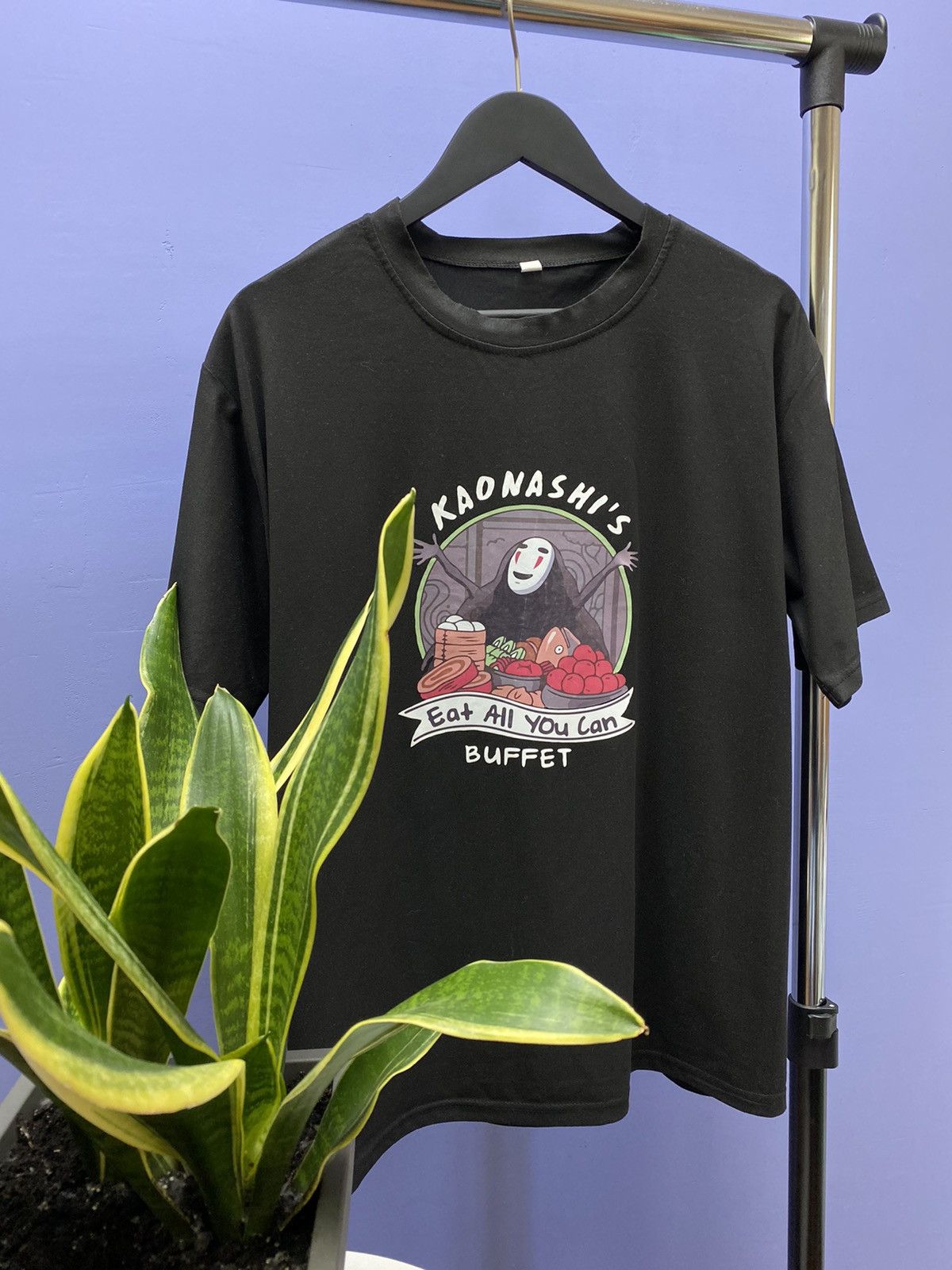 Anime Spirited Away Kaonashi T Shirt Anime Tee Men’s XL Logo Black Size US XL / EU 56 / 4 - 3 Thumbnail