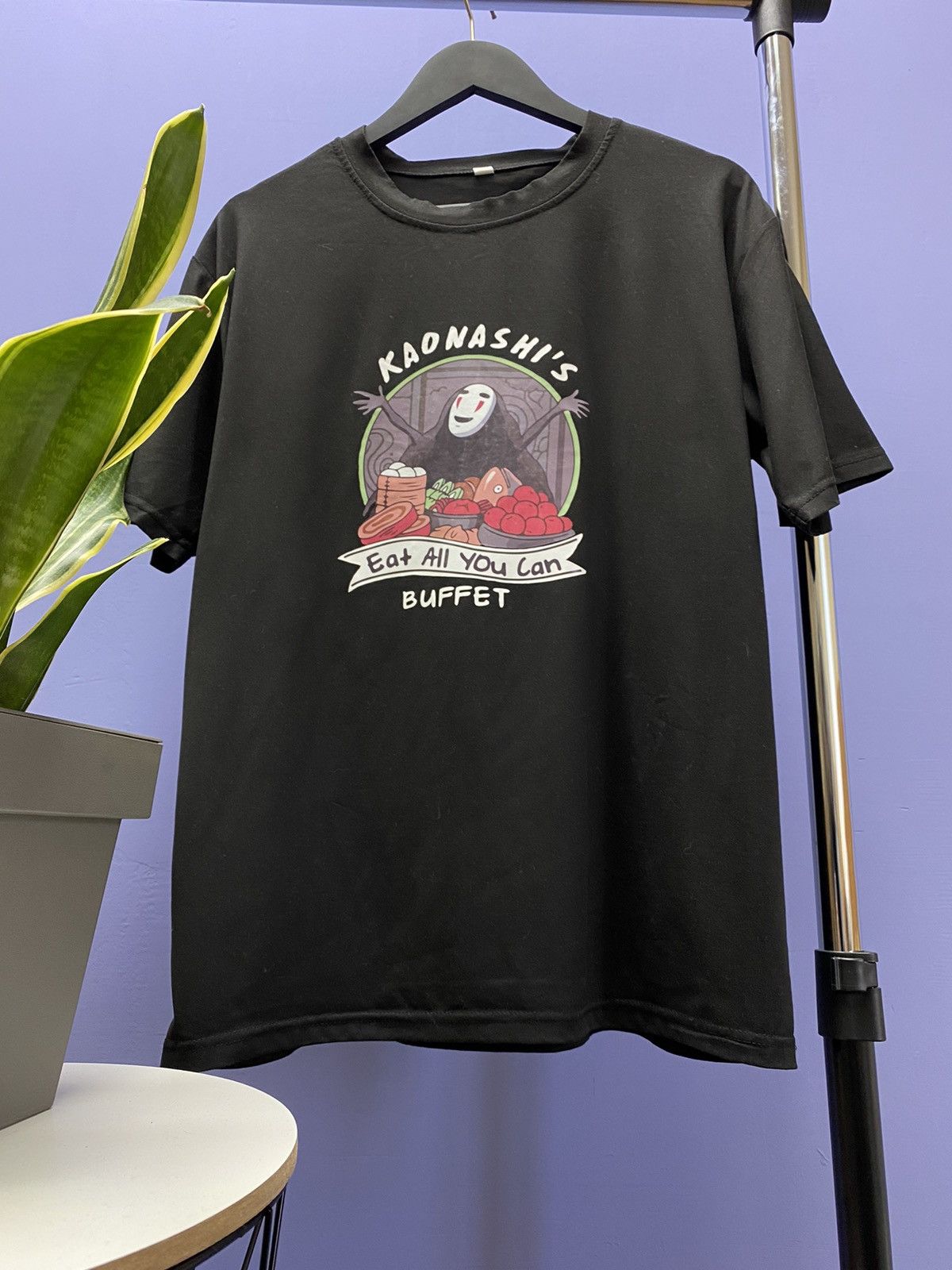 Anime Spirited Away Kaonashi T Shirt Anime Tee Men’s XL Logo Black Size US XL / EU 56 / 4 - 5 Thumbnail