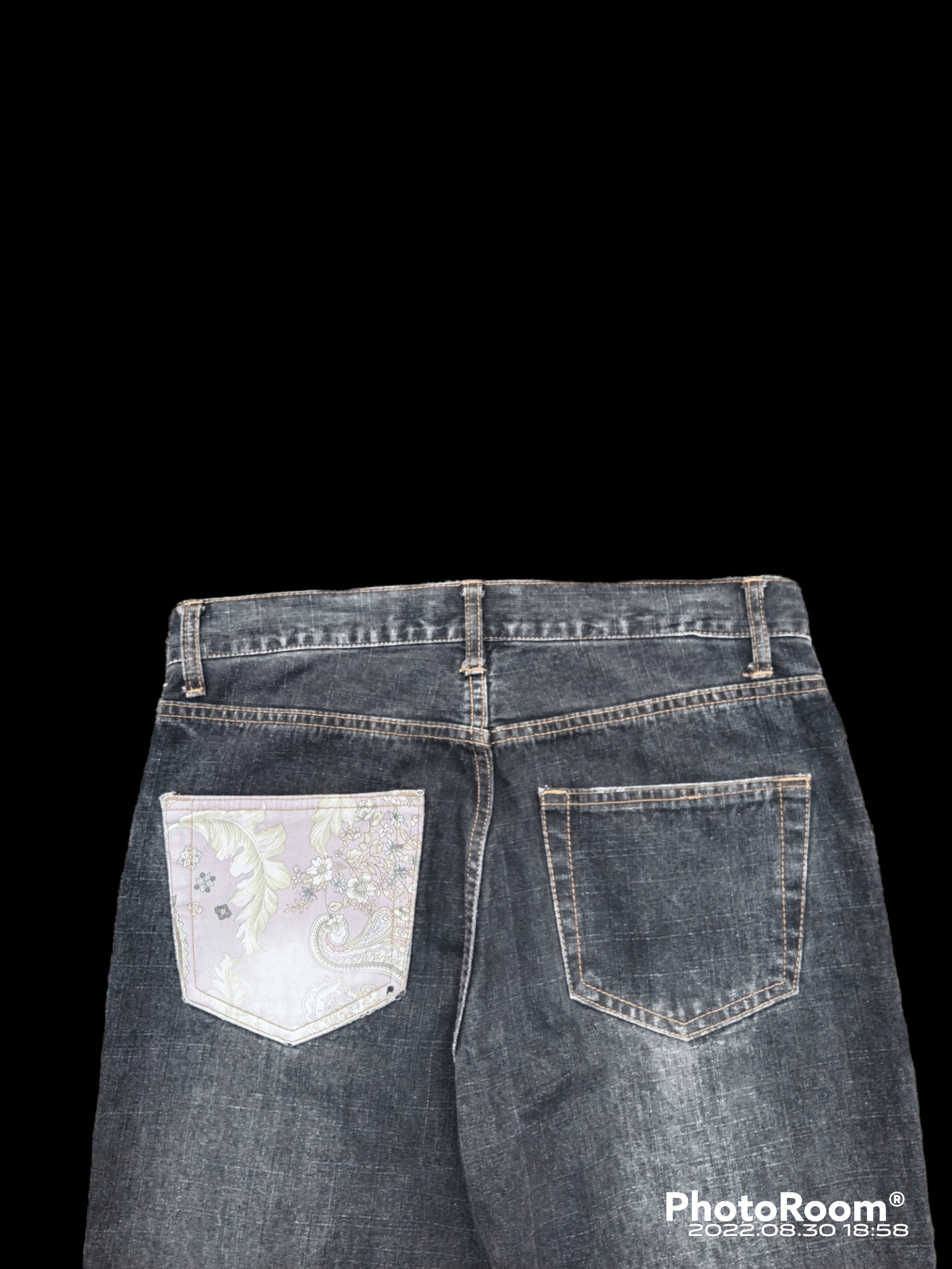 If Six Was Nine FLARE⚡DISTRESSED PACTHWORK FLORAL FREEBEAT DIAG DENIM PANTS Size US 30 / EU 46 - 4 Thumbnail