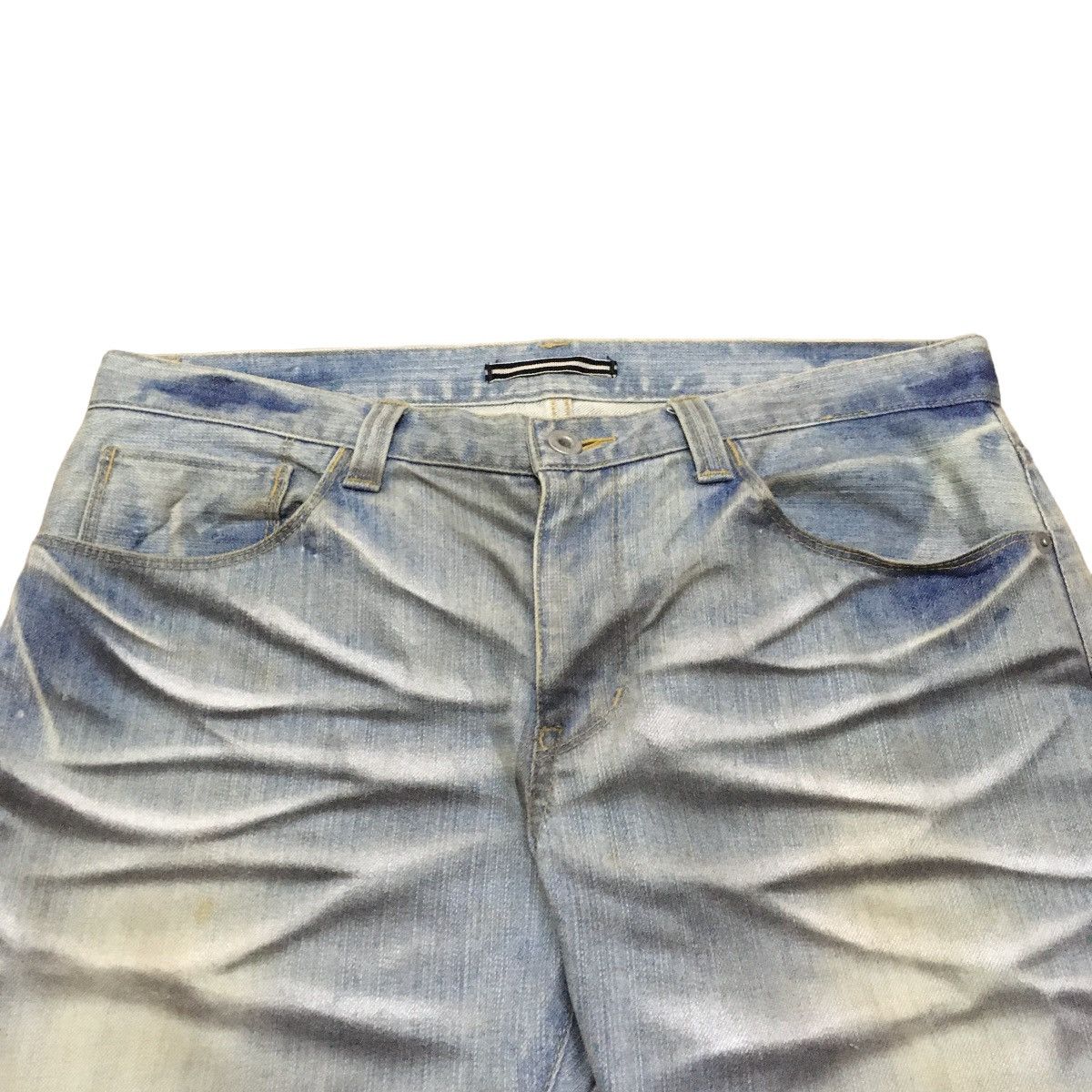 Le Grande Bleu (L.G.B.) Rare Design Vintage Brand Male & Co Flared Jeans 2000s Size US 33 - 3 Thumbnail