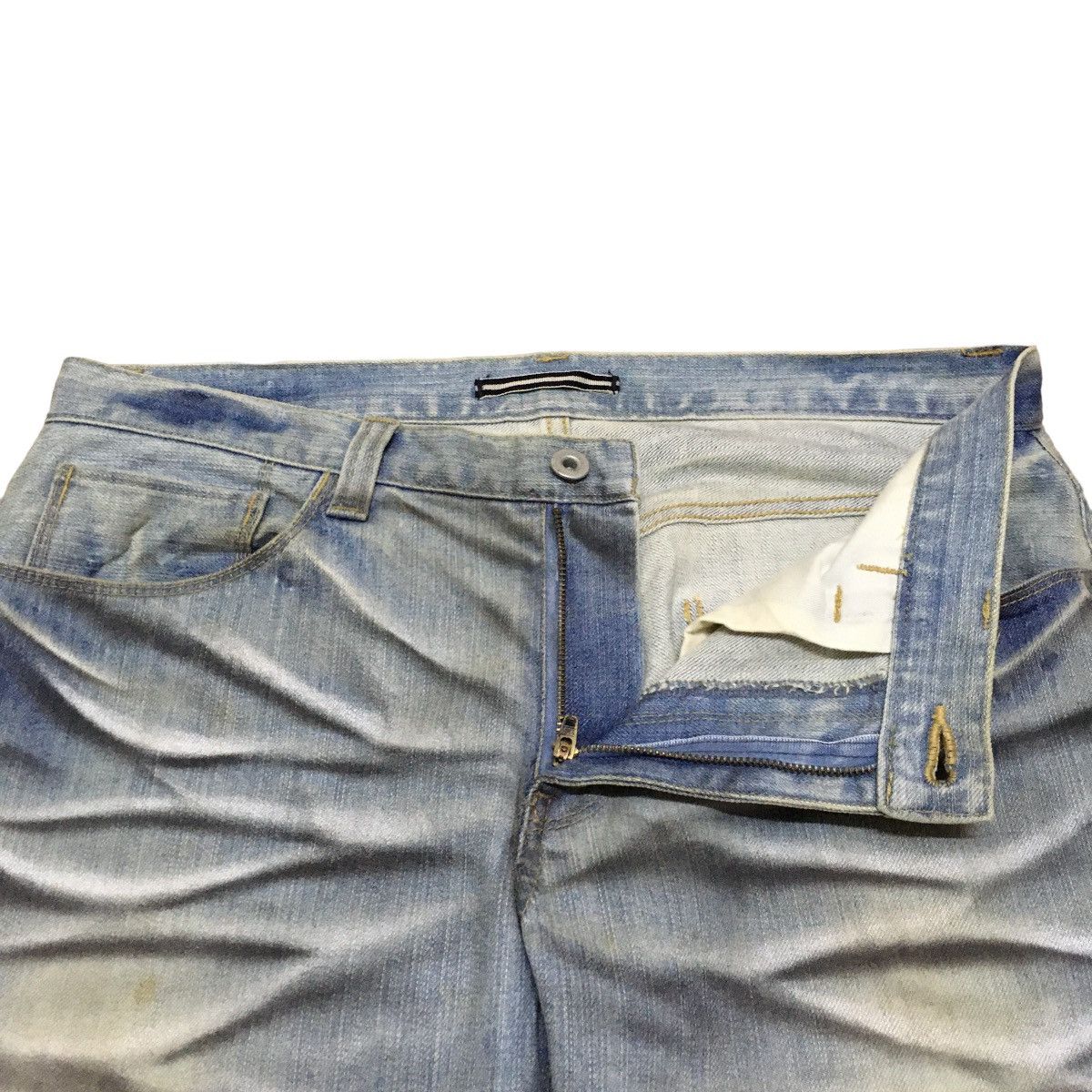 Le Grande Bleu (L.G.B.) Rare Design Vintage Brand Male & Co Flared Jeans 2000s Size US 33 - 6 Thumbnail