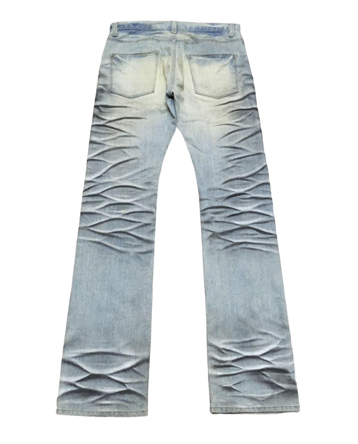 Le Grande Bleu (L.G.B.) Rare Design Vintage Brand Male & Co Flared Jeans 2000s Size US 33 - 2 Thumbnail