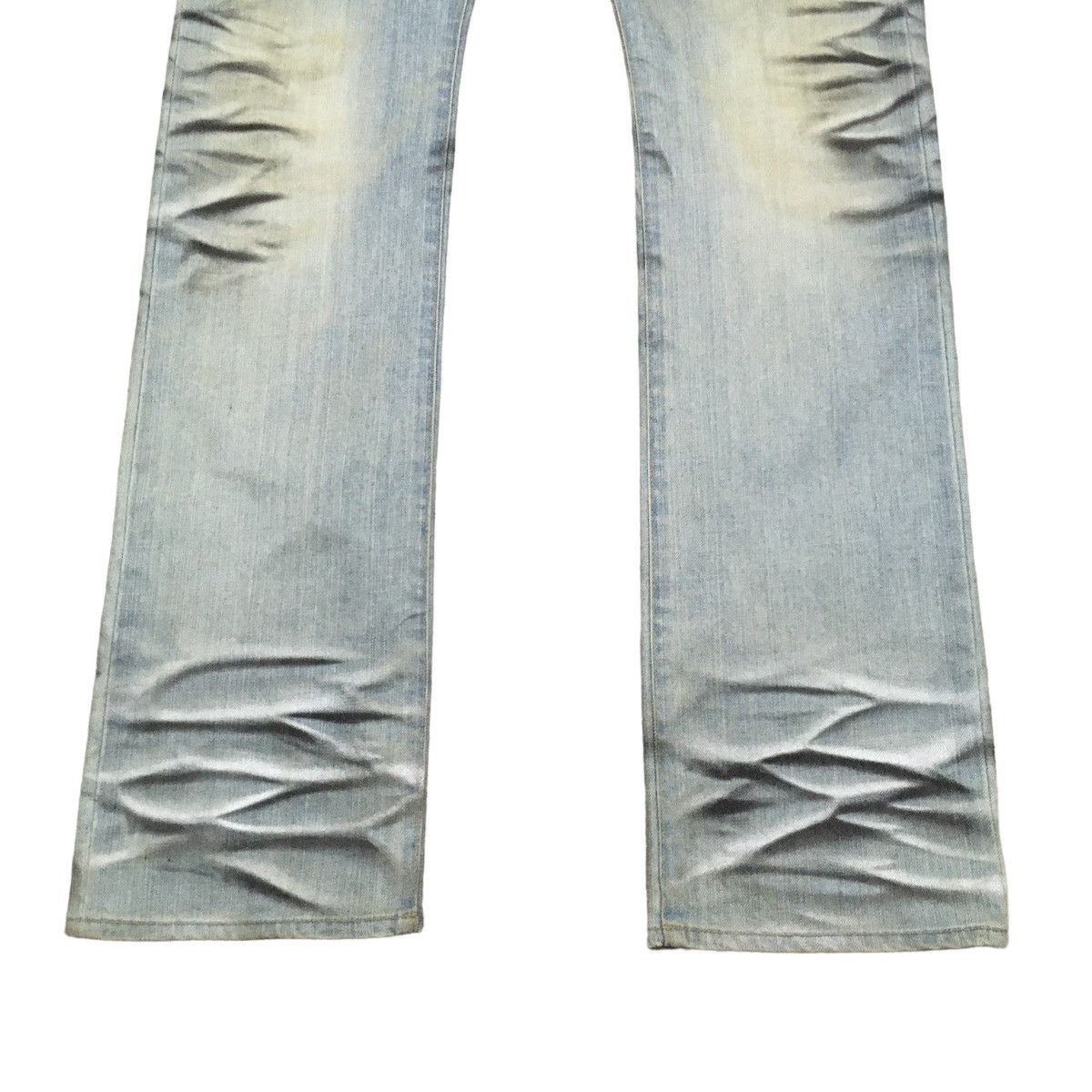 Le Grande Bleu (L.G.B.) Rare Design Vintage Brand Male & Co Flared Jeans 2000s Size US 33 - 5 Thumbnail
