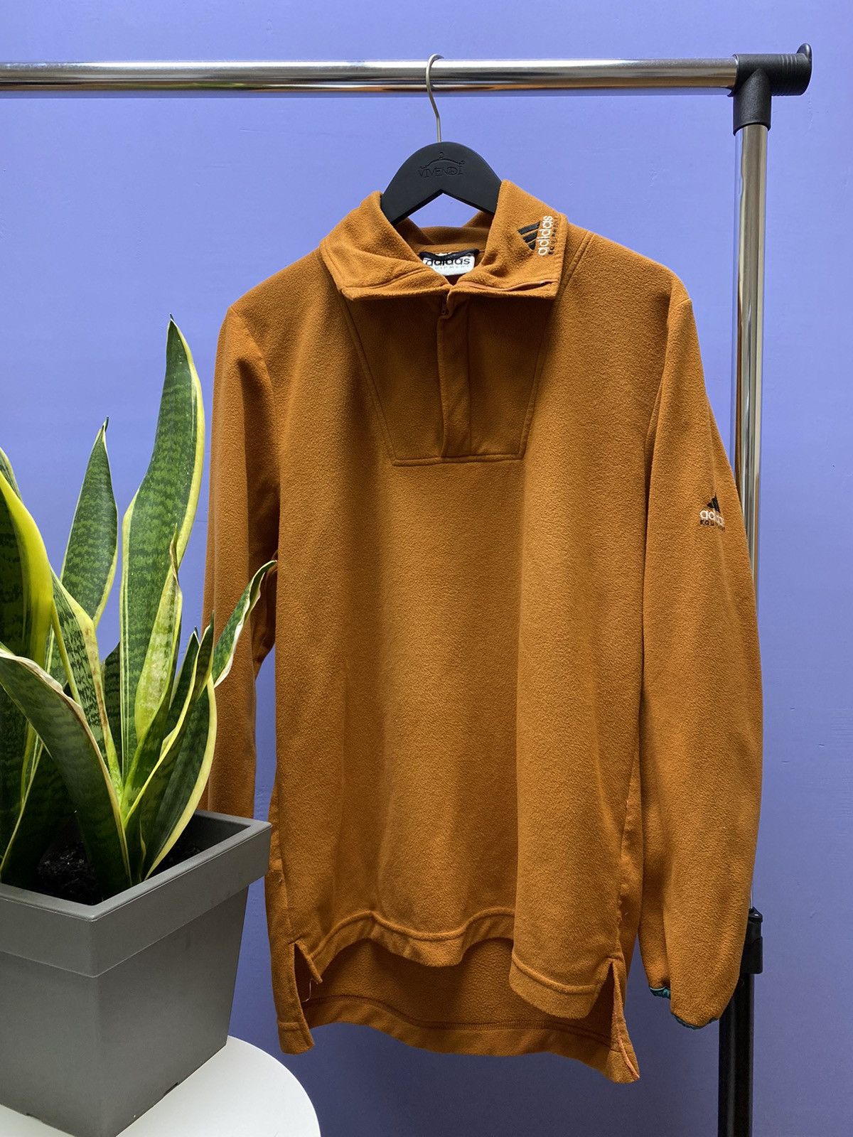 Adidas × Vintage Vintage Adidas Equipment Half Zip Fleece Sweatshirt Jacket Size US M / EU 48-50 / 2 - 1 Thumbnail