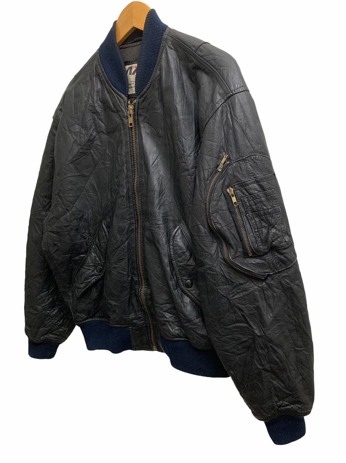 Kansai Yamamoto 🇯🇵 Vintage Kansai Man Leather Bomber Jacket Size US M / EU 48-50 / 2 - 3 Thumbnail