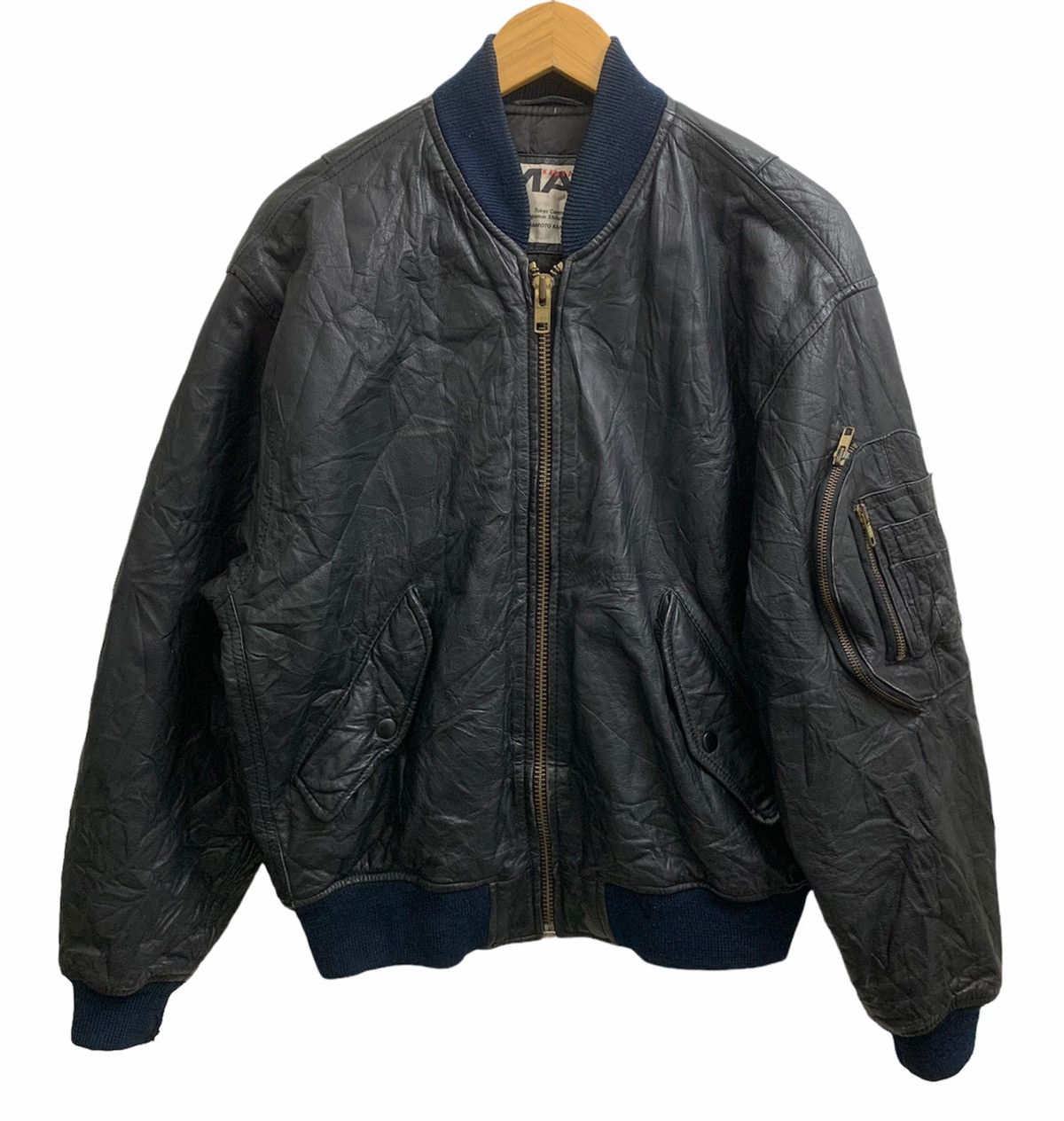 Kansai Yamamoto 🇯🇵 Vintage Kansai Man Leather Bomber Jacket Size US M / EU 48-50 / 2 - 2 Thumbnail