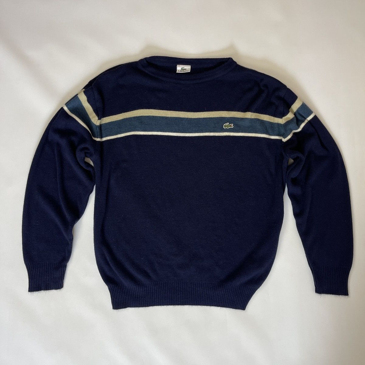 Lacoste Lacoste vintage striped logo sweater knitwear made in UK Size US XXL / EU 58 / 5 - 1 Thumbnail