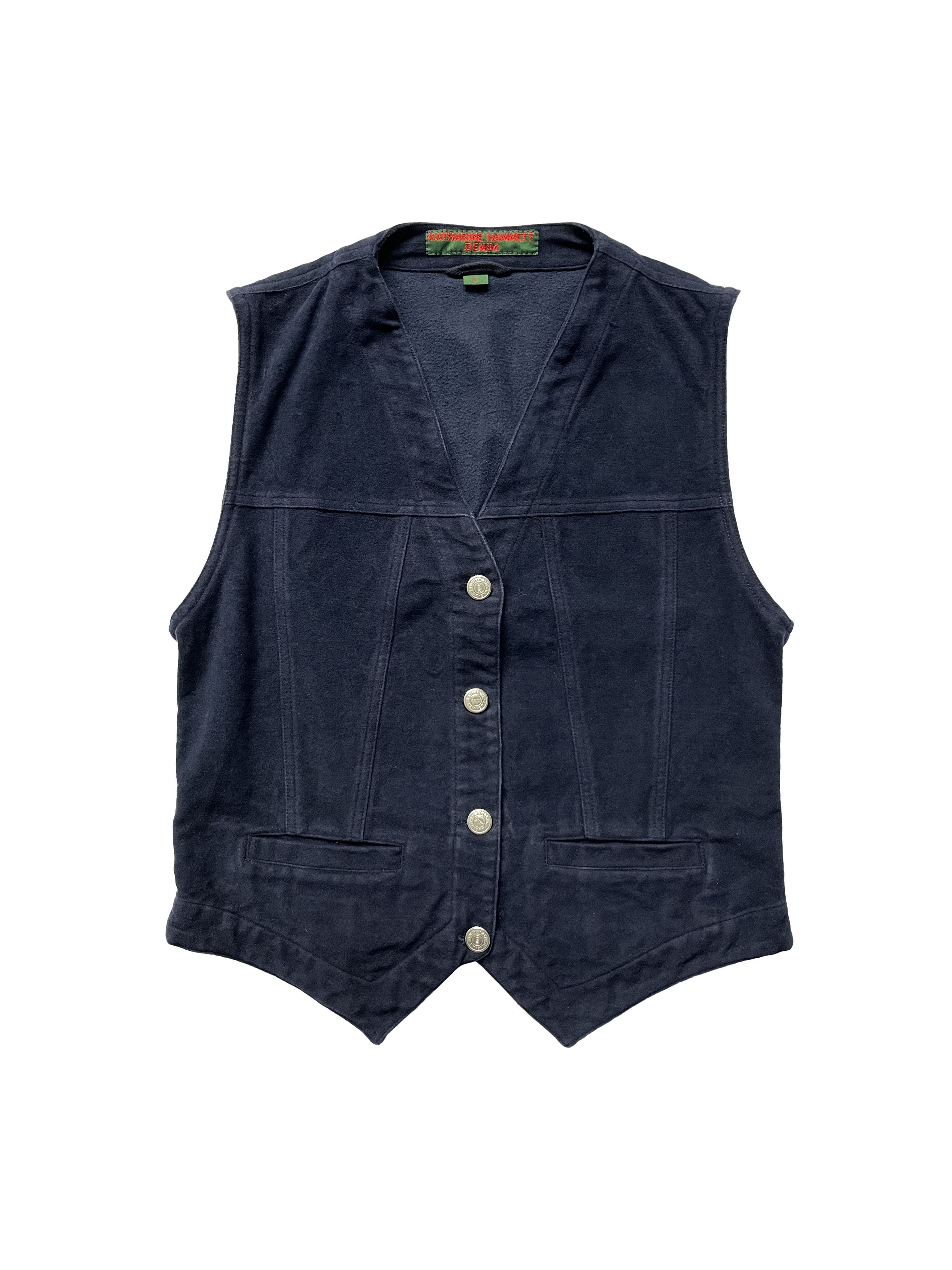Katharine Hamnett London ⚡️QUICK SALE⚡️1980s' Katharine Hamnett Navy Vest Waistcoat Size M / US 6-8 / IT 42-44 - 1 Thumbnail