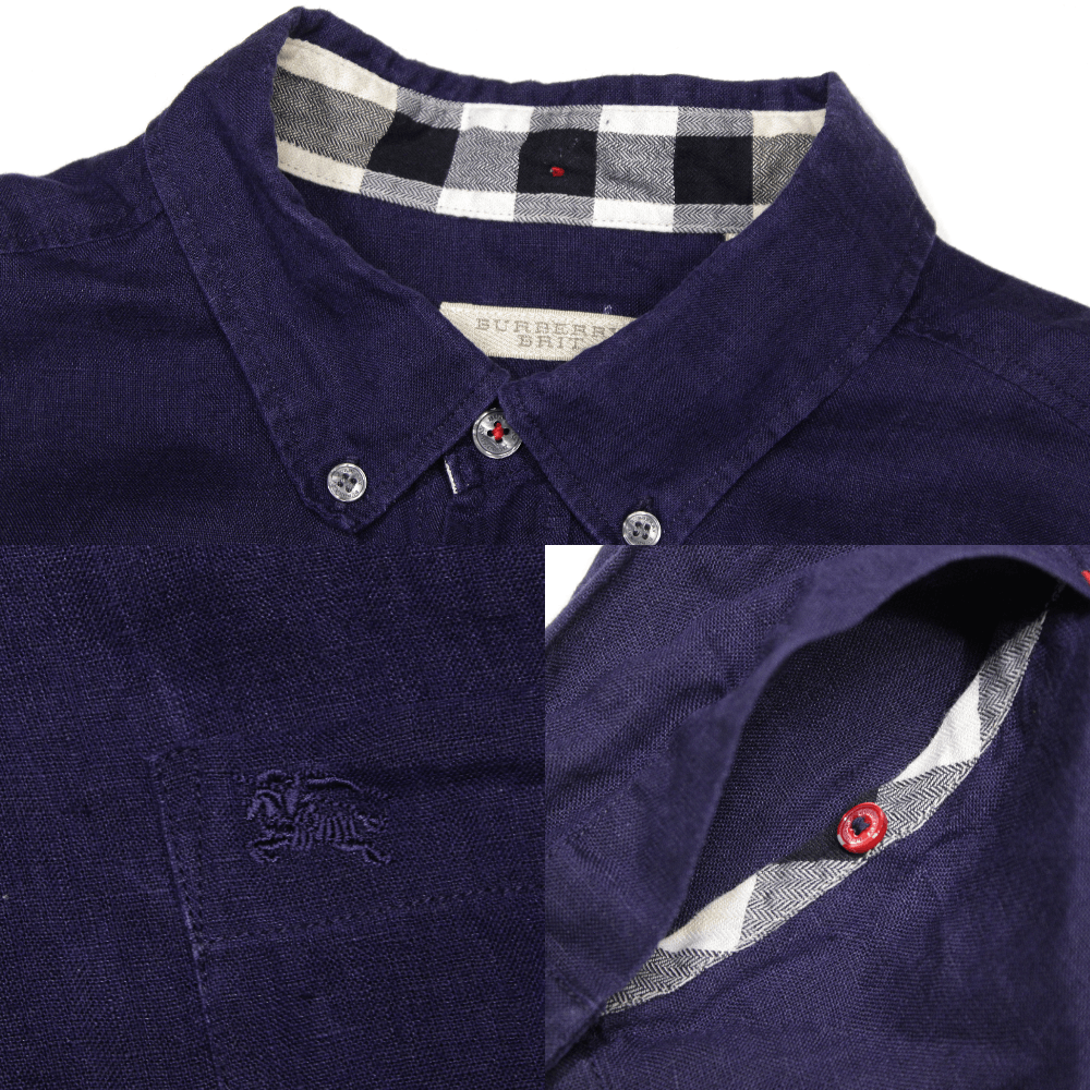Burberry Brit Logo Nova Check Linen Shirt Size US XL / EU 56 / 4 - 9 Thumbnail