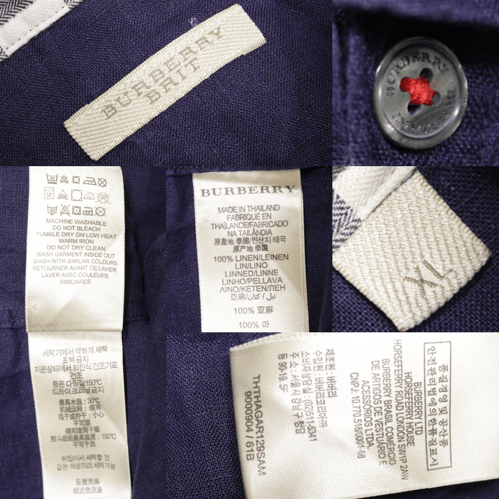 Burberry Brit Logo Nova Check Linen Shirt Size US XL / EU 56 / 4 - 10 Thumbnail