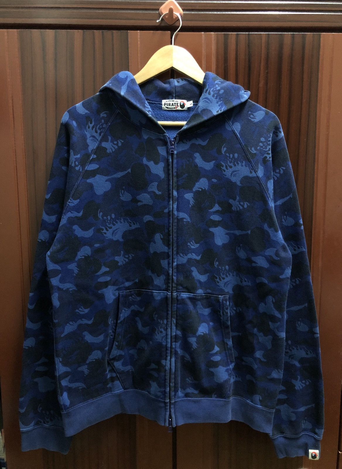 Bape Pirate Store Fire Camo Hoodie