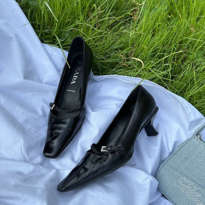 Vintage Vintage Prada Mary Jane Kitten Heels new rock | Grailed