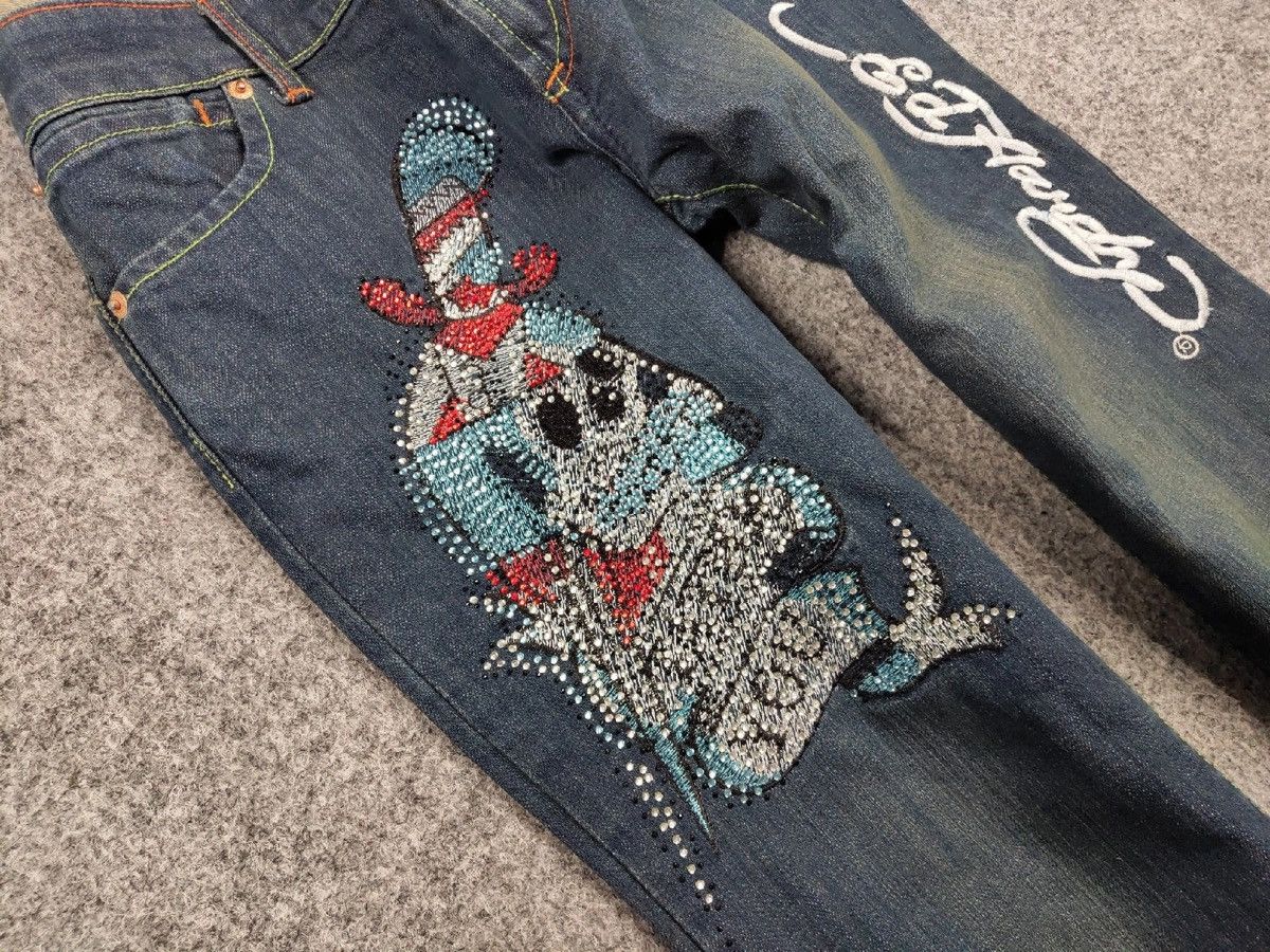 Ed Hardy 🔥 Ed Hardy x Christian Audigier Vintage Tattoo Denim Jeans Size US 30 / EU 46 - 10 Thumbnail