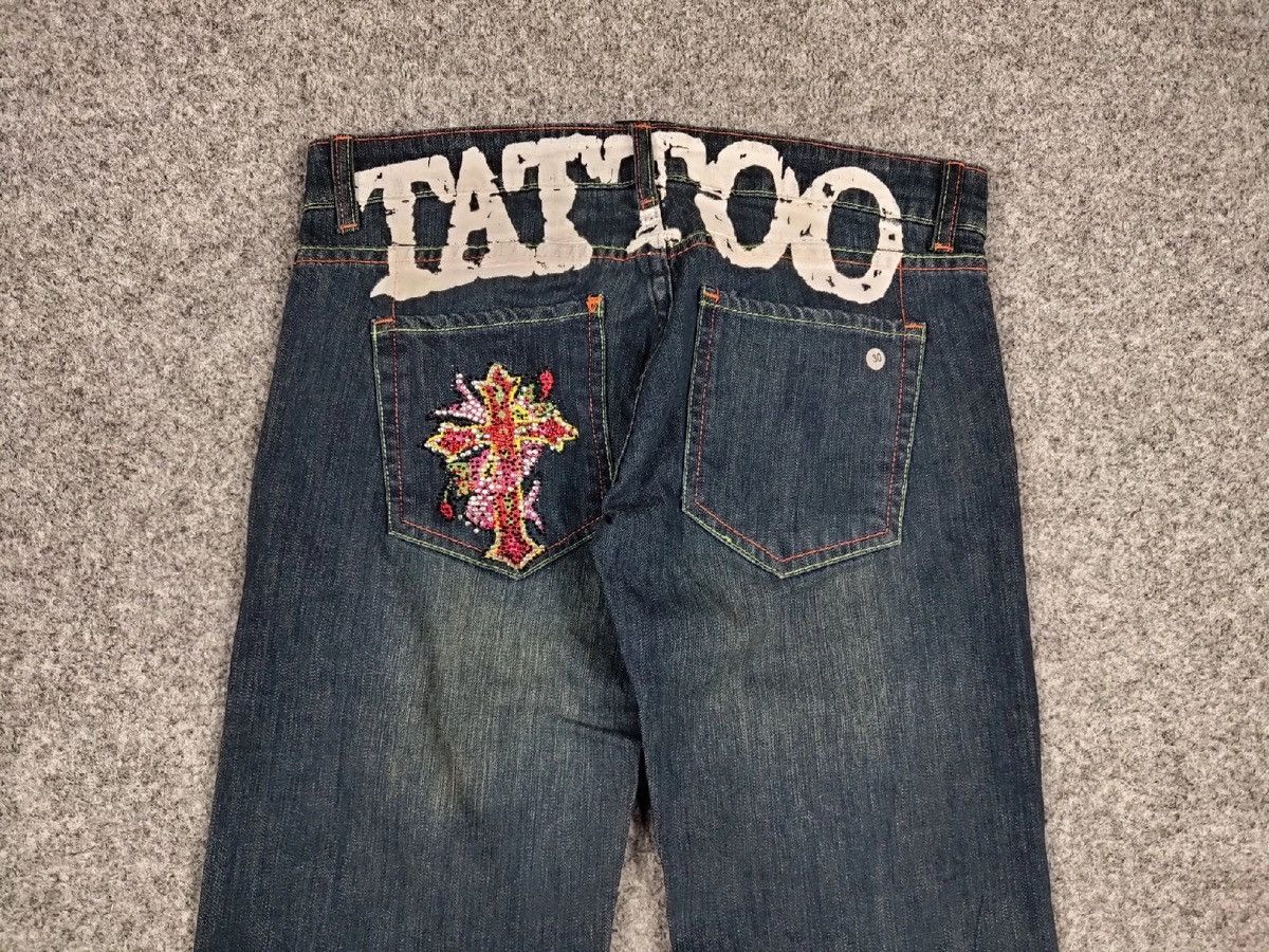 Ed Hardy 🔥 Ed Hardy x Christian Audigier Vintage Tattoo Denim Jeans Size US 30 / EU 46 - 15 Thumbnail