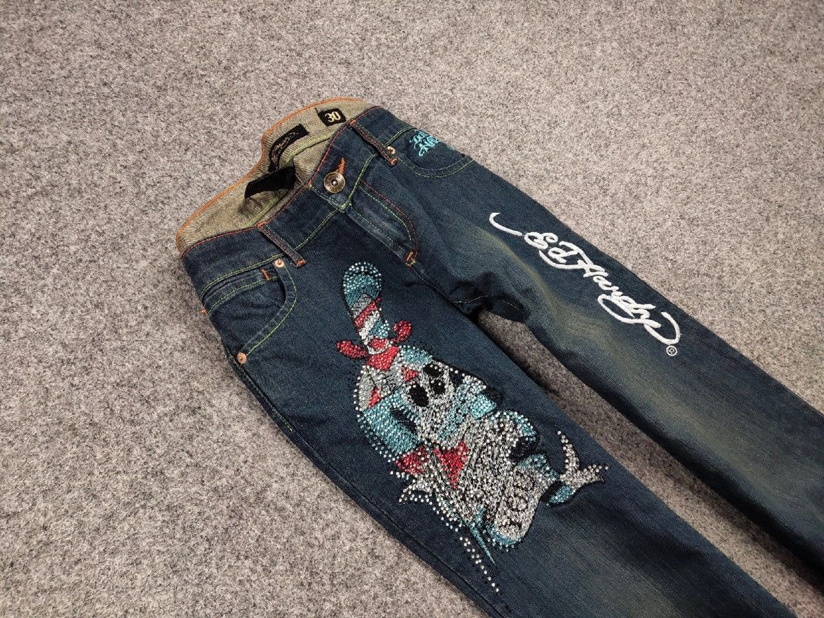 Ed Hardy 🔥 Ed Hardy x Christian Audigier Vintage Tattoo Denim Jeans Size US 30 / EU 46 - 9 Thumbnail
