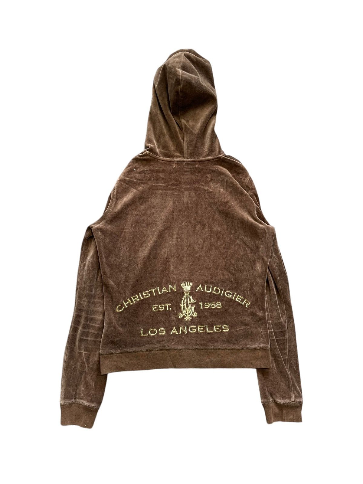 Christian Audigier Vintage Ed Hardy Christian Audigier Velour Zip Hoodie y2k Size L / US 10 / IT 46 - 4 Thumbnail