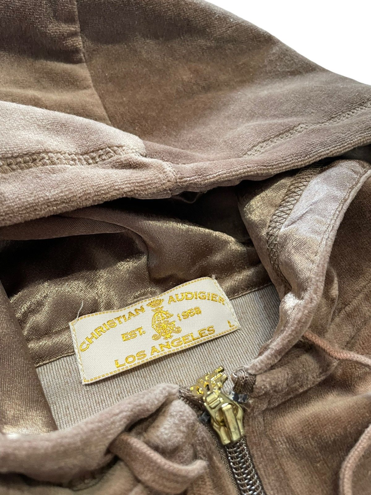 Christian Audigier Vintage Ed Hardy Christian Audigier Velour Zip Hoodie y2k Size L / US 10 / IT 46 - 3 Thumbnail