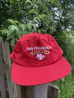 SF San Francisco 49ers Mitchell And Ness Snapback Hat Red Tan Vintage Used