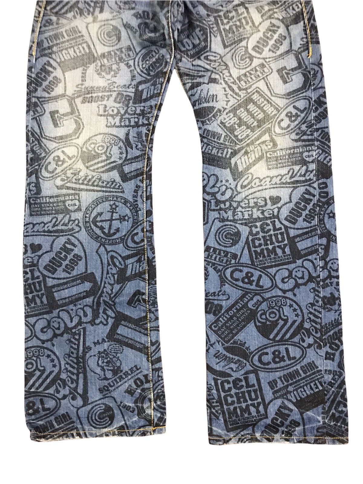 Hysteric Glamour × Japanese Brand × Vintage Japanese Brand Co&Lu All Overprint Denim Hysteric Style Size US 27 - 5 Thumbnail