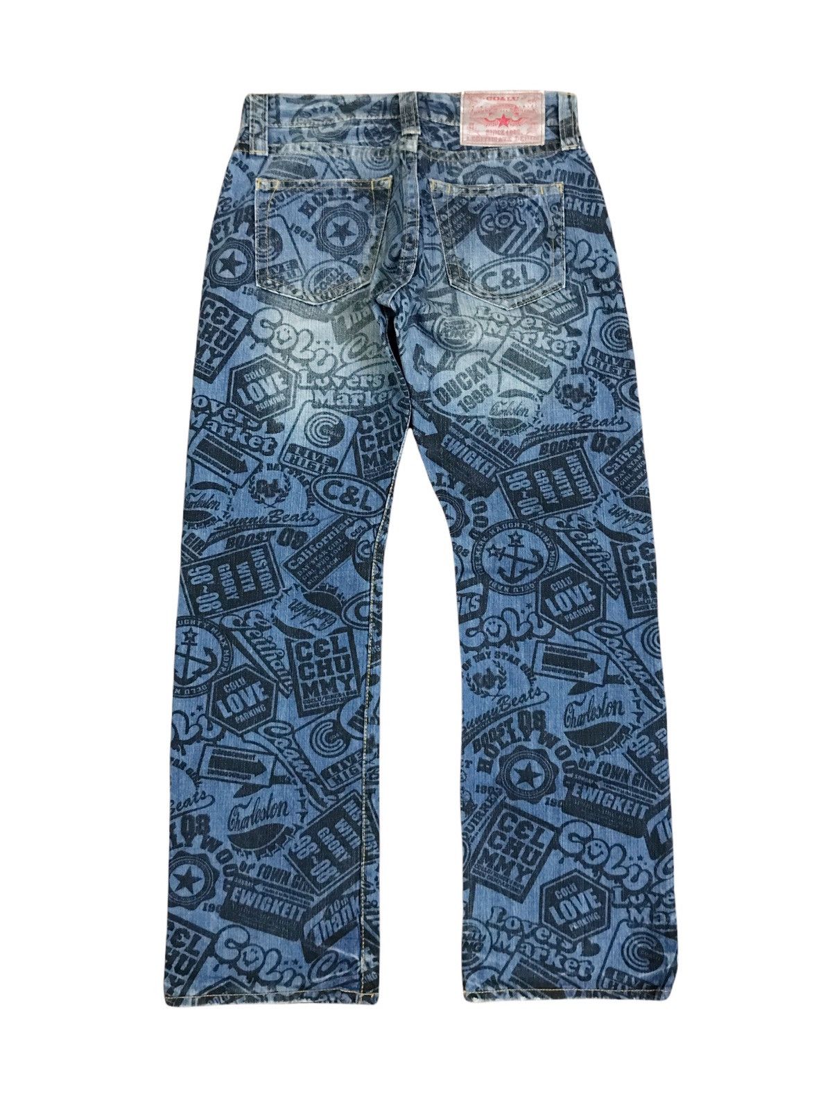 image of Hysteric Glamour x Vintage Co&lu All Overprint Denim Hysteric Style in Blue Denim (Size 27)