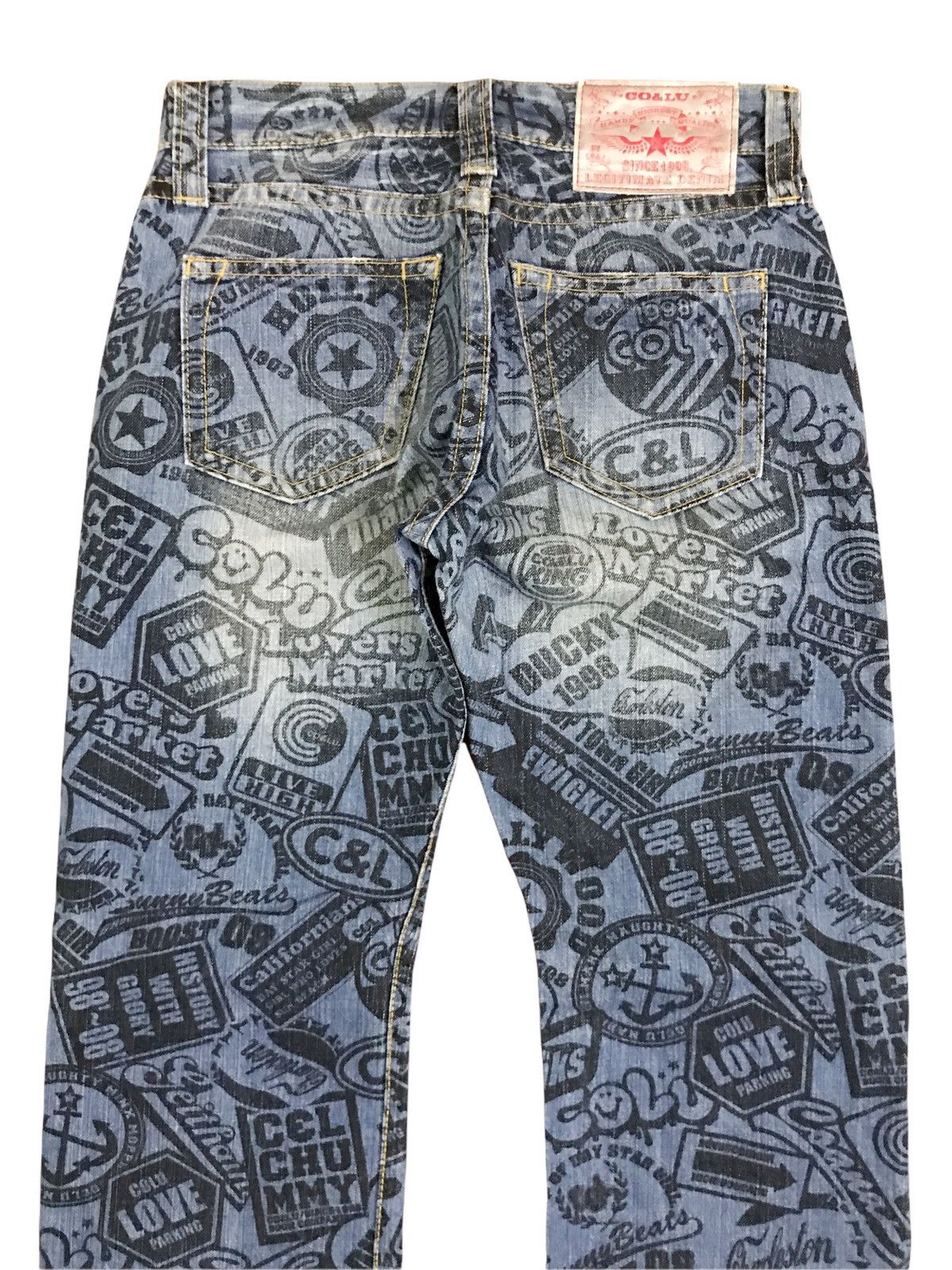 Hysteric Glamour × Japanese Brand × Vintage Japanese Brand Co&Lu All Overprint Denim Hysteric Style Size US 27 - 4 Thumbnail