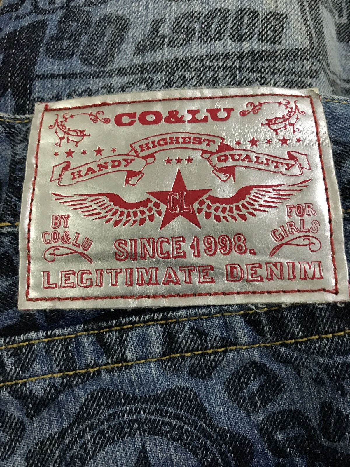 Hysteric Glamour × Japanese Brand × Vintage Japanese Brand Co&Lu All Overprint Denim Hysteric Style Size US 27 - 6 Thumbnail