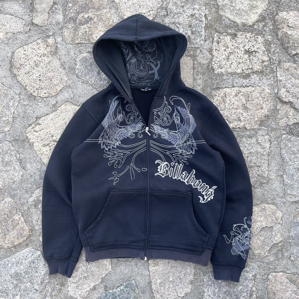 Billabong Streetwear Vintage Y2K Billabong Hoodie embroidered zip patchwork japanese Grailed