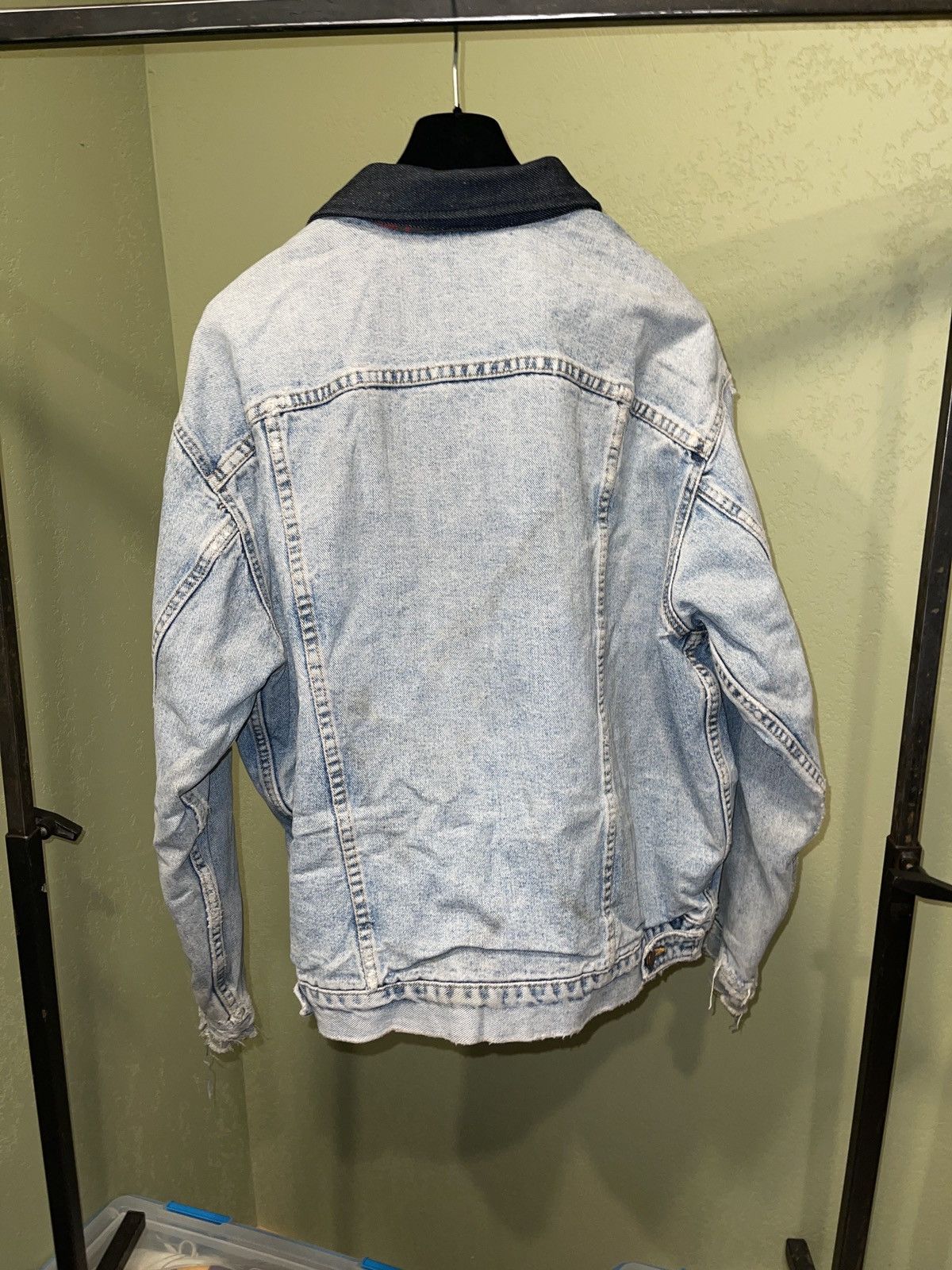 Levi's customized 80s flannel lined contrast collar denim jacket Size US L / EU 52-54 / 3 - 3 Thumbnail