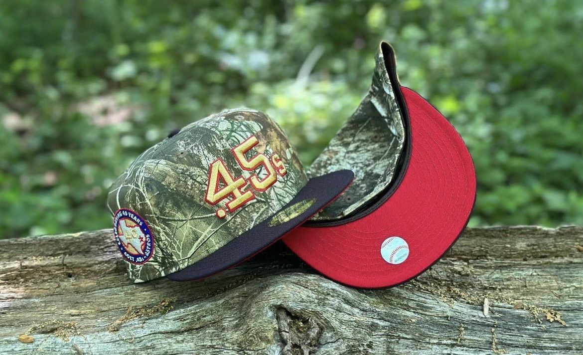 Houston Astros Colt .45s Real Tree Camo factory Red Bottom New Era Fitted 7 1/4