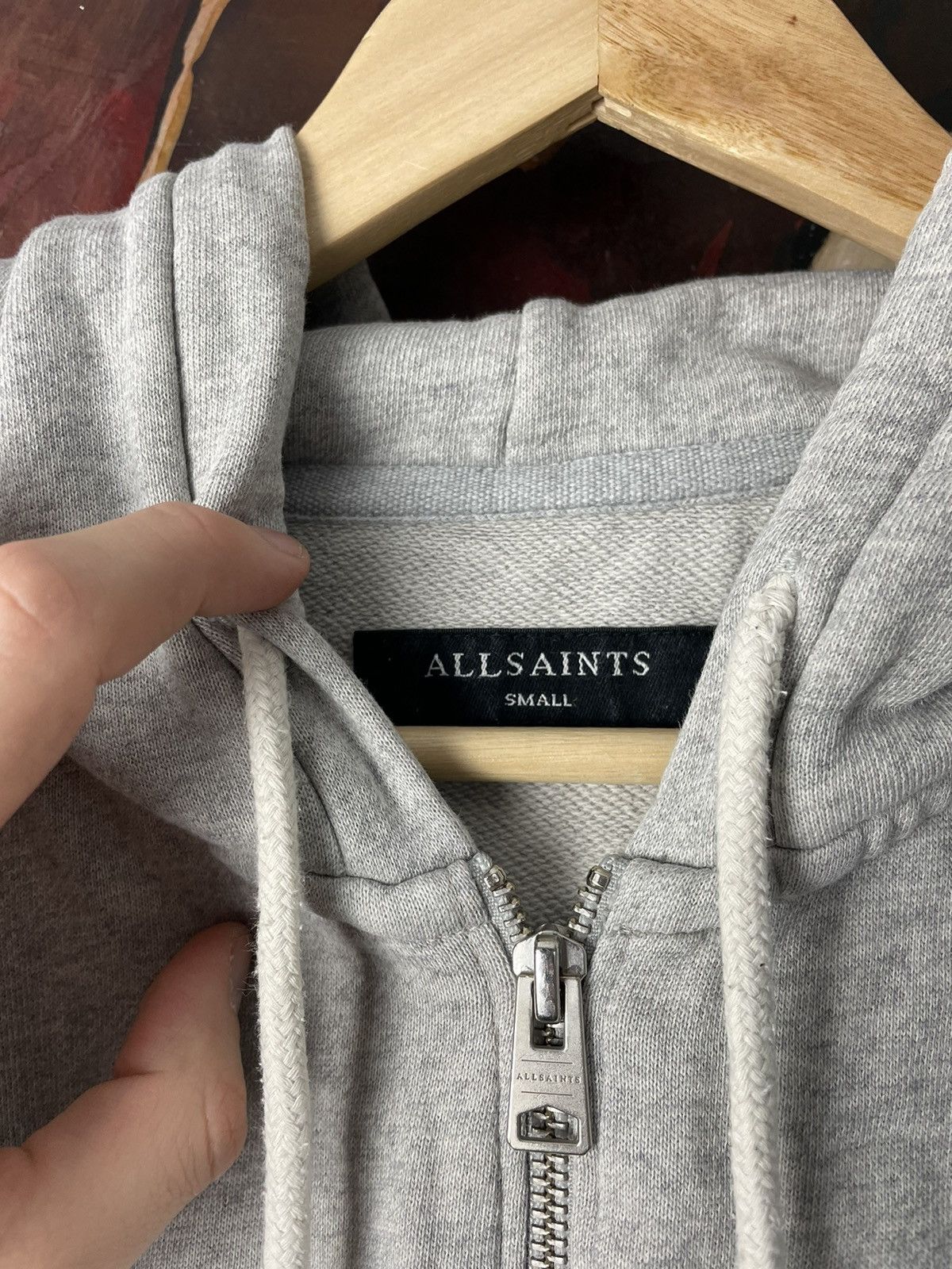 Allsaints Allsaints Basic Grey Zip Hoodie Minimalistic Streetwear Y2k Size US M / EU 48-50 / 2 - 2 Thumbnail