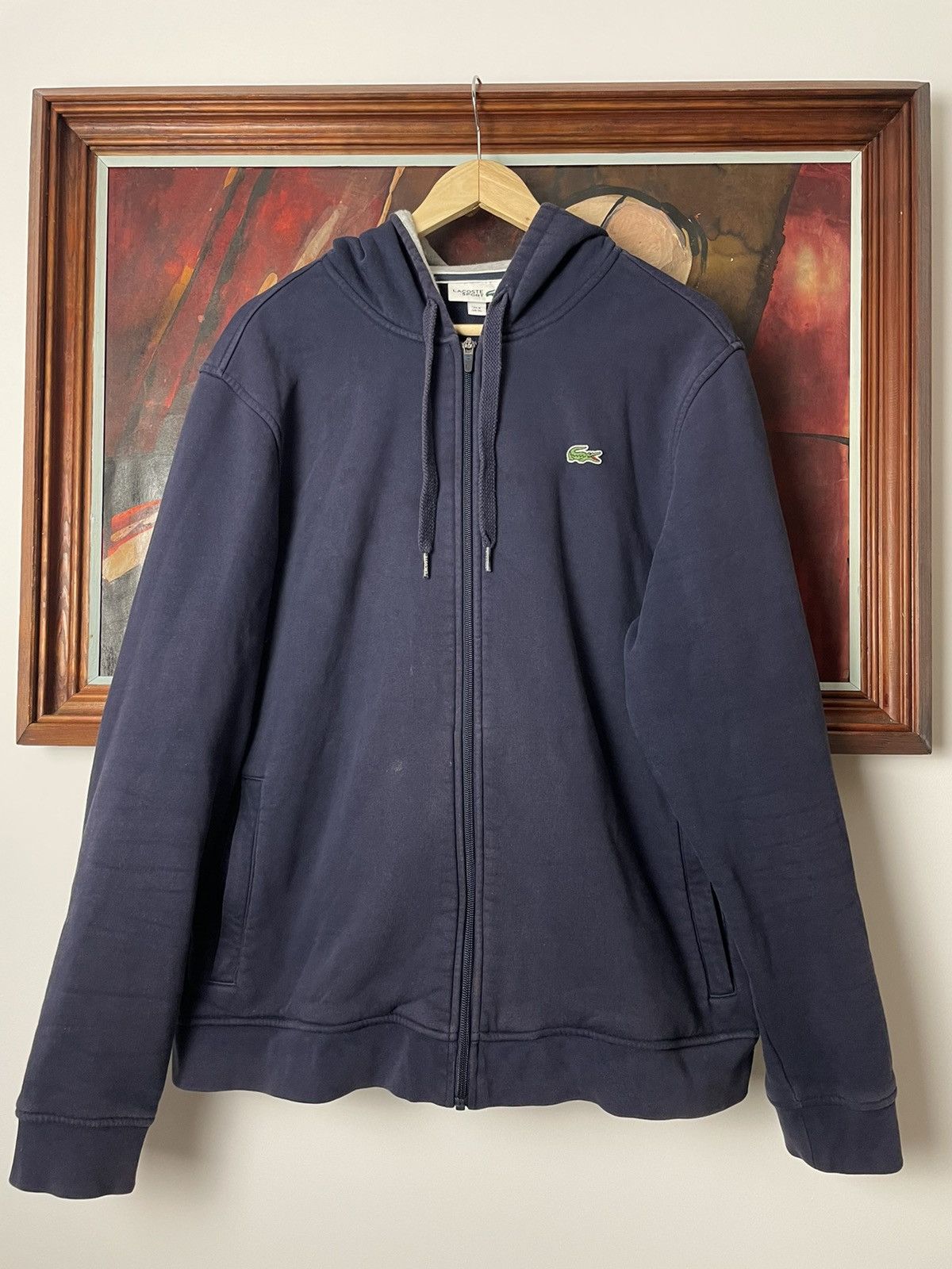 Lacoste Lacoste Zip Hoodie Navy Mini Logo Casual Basic Streetwear Size US XL / EU 56 / 4 - 1 Thumbnail