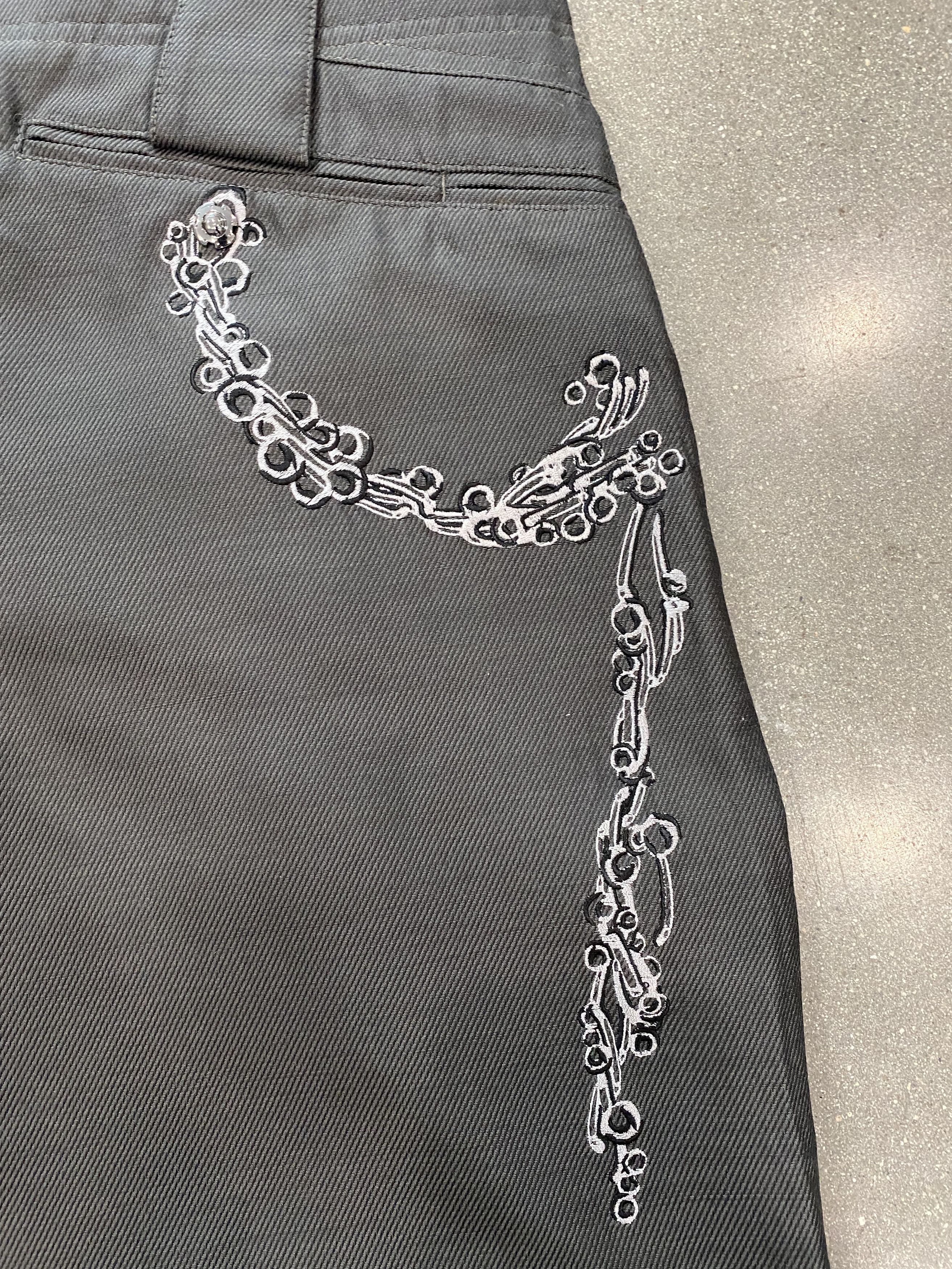 Kiko Kostadinov Gray Rune Trousers