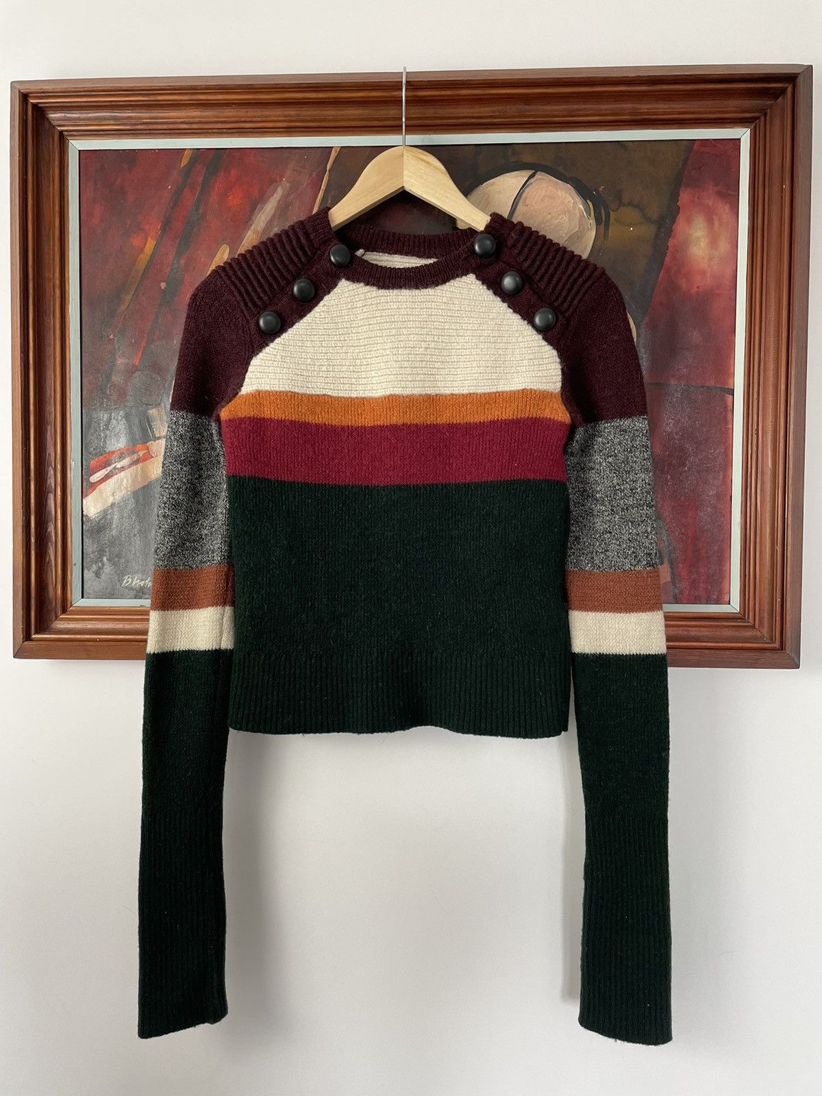 Isabel Marant Isabel Marant Etoile N°1501 Striped Multicolor Knit Sweater Size XS / US 0-2 / IT 36-38 - 1 Thumbnail