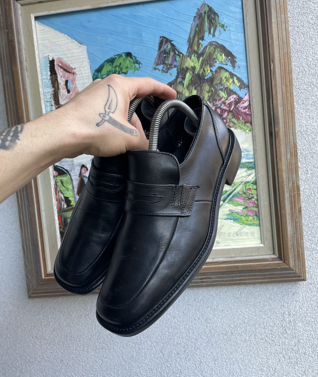 Vintage Black High Quality Leather Loafers Vintage Y2k Italy Hype Grailed